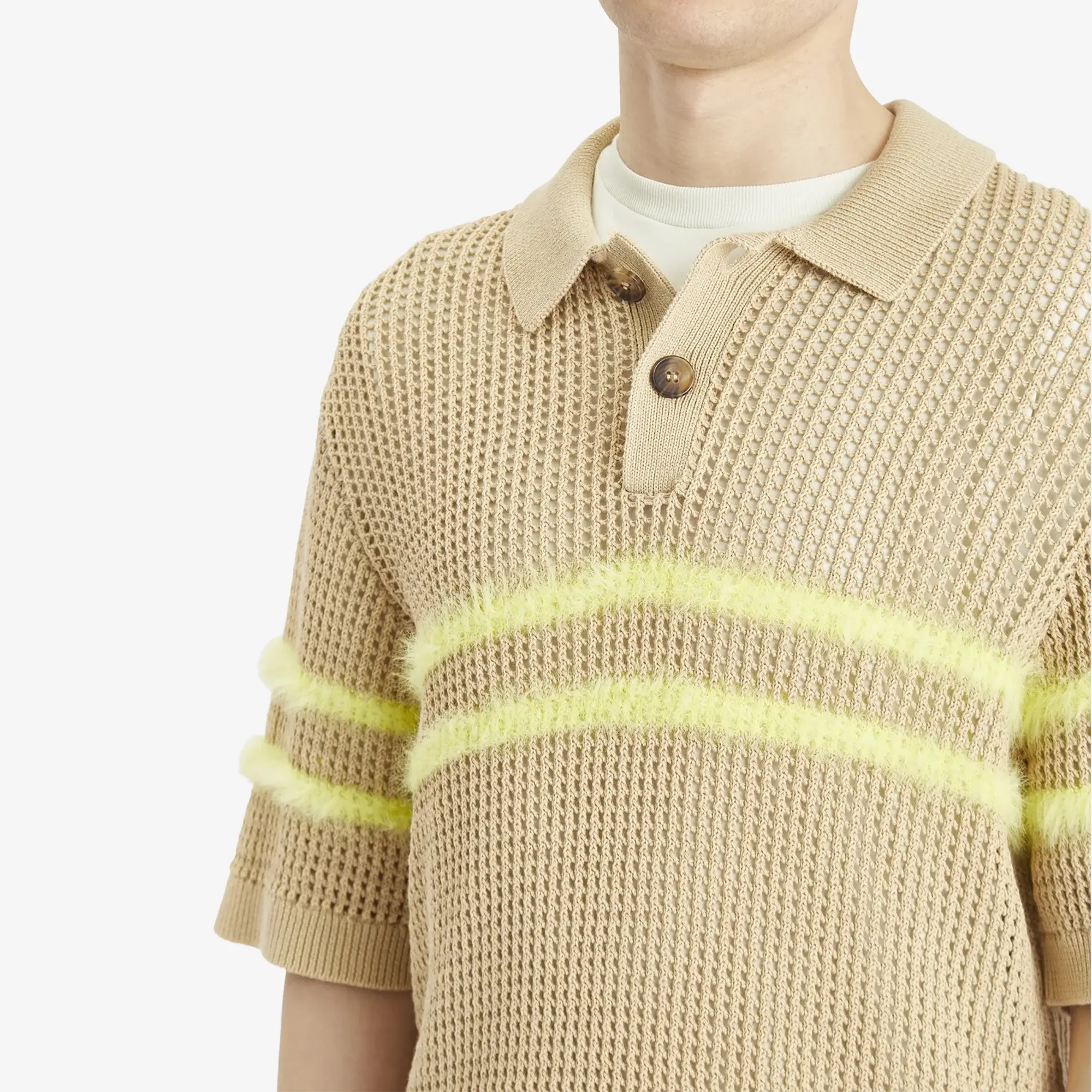 ACMH by Magic Castles Men's Kember Knitted Polo Ecru