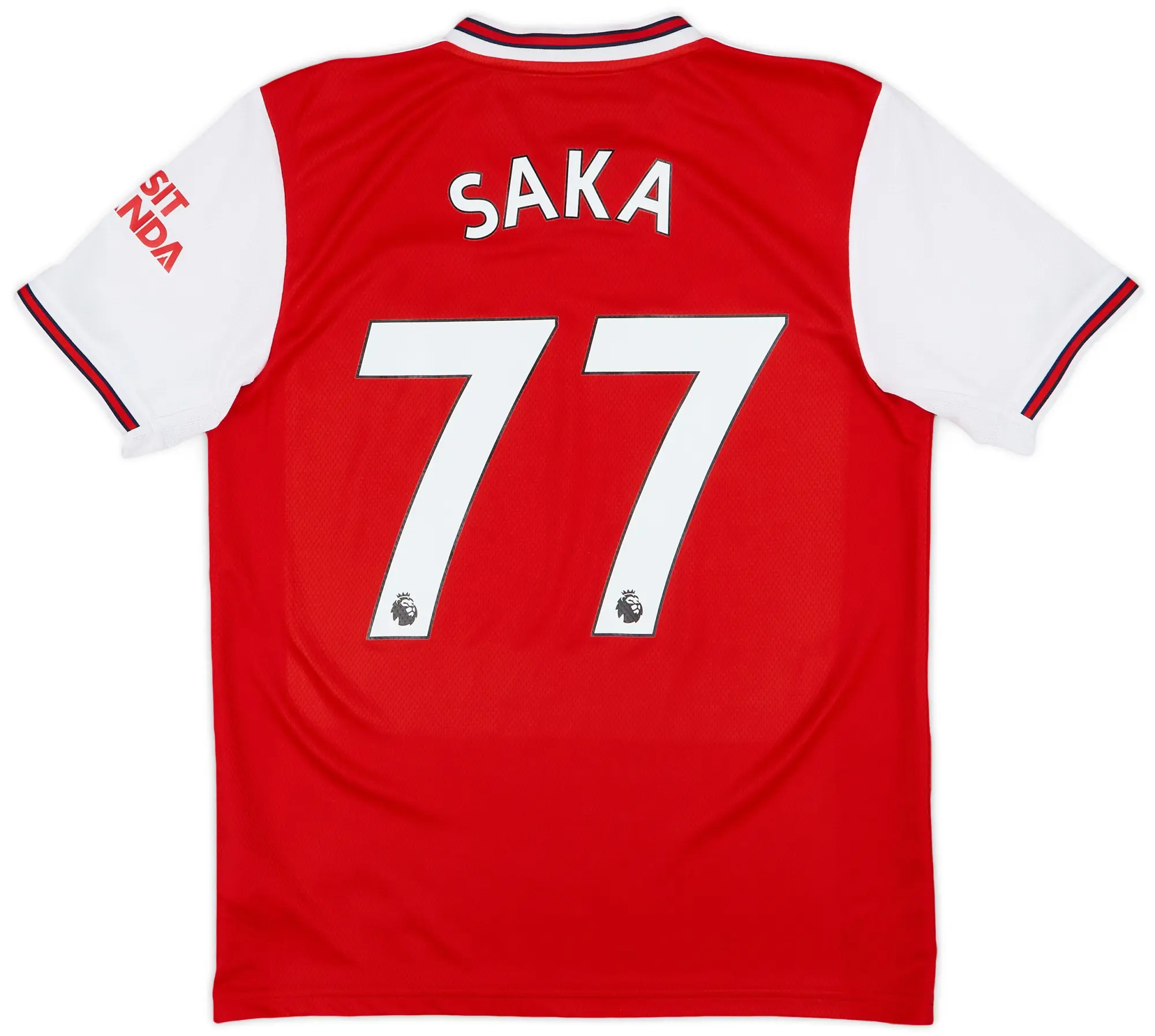 adidas 2019-20 Arsenal Home Shirt Saka #77 - 9/10 - (M)