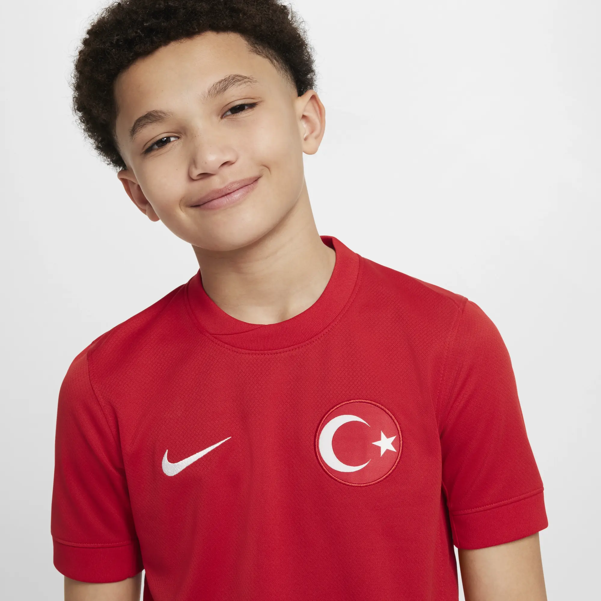 Türkiye 2024/25 Stadium Away Older Kids' Nike Dri-FIT Football Replica Shirt - Red - Polyester