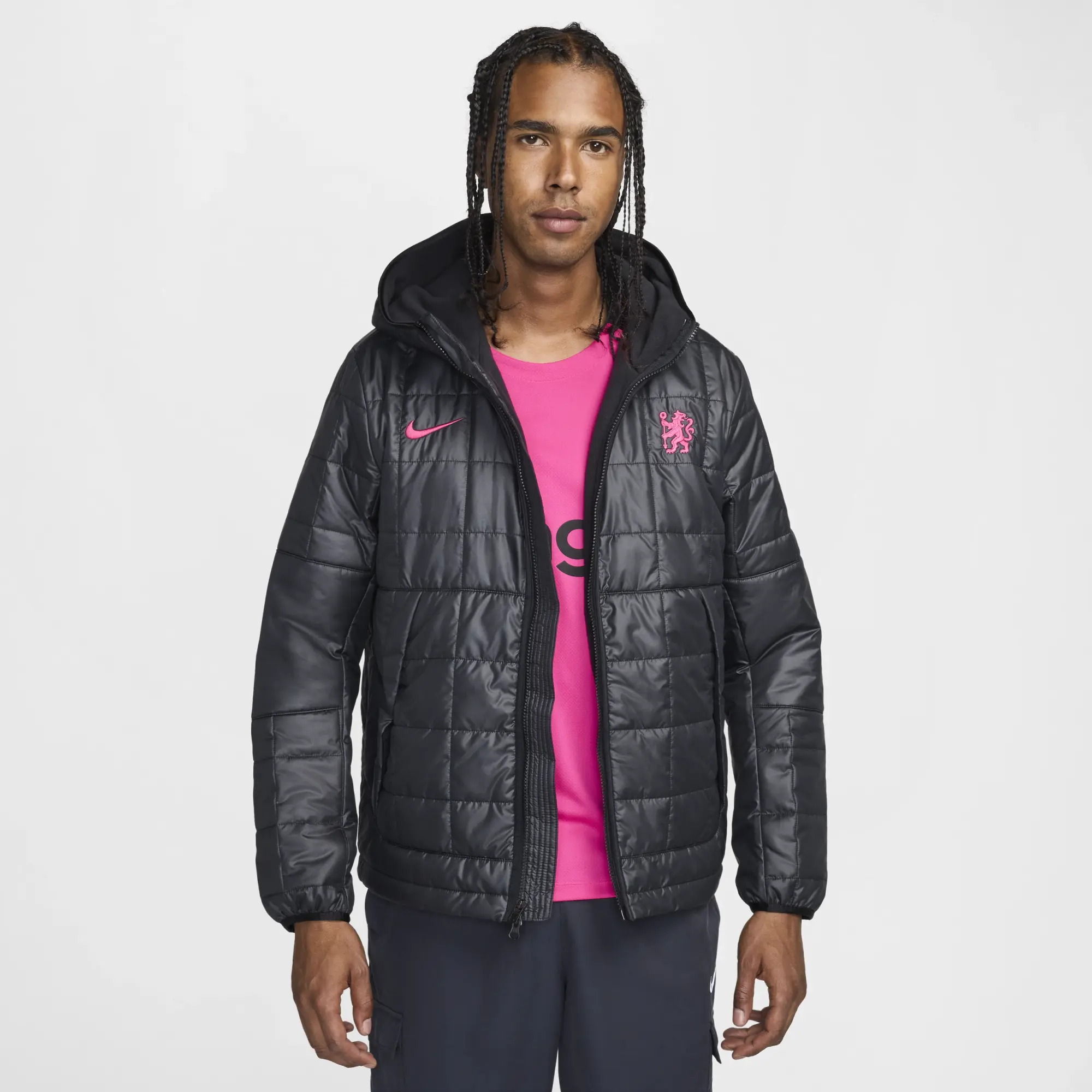 Chelsea F.C. Third Men's Nike Synthetic-Fill Jacket - Black - Polyester