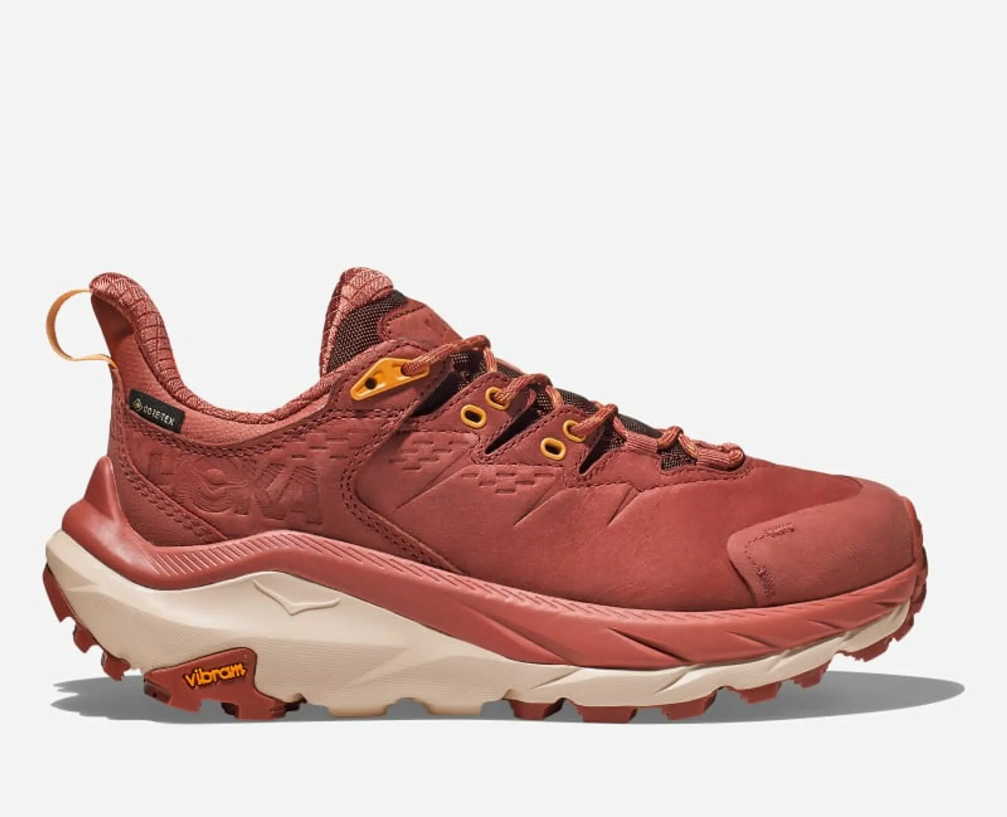 Hoka One One HOKA Women's Kaha 2 Low GORE-TEX Hiking Shoes in Hot Sauce/Shifting Sand