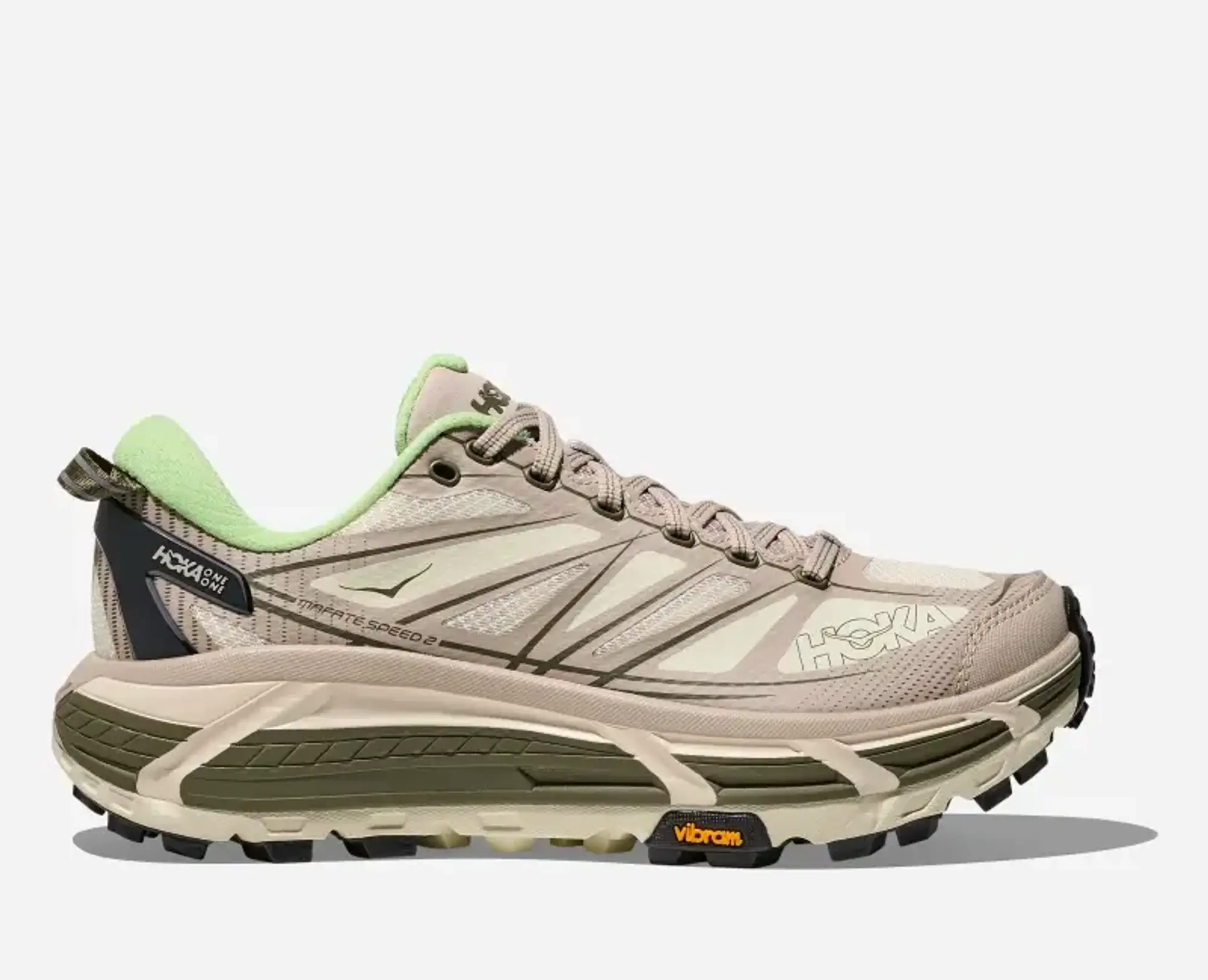 HOKA ONE ONE U Mafate Speed 2 Sneaker Putty/Eucalyptus