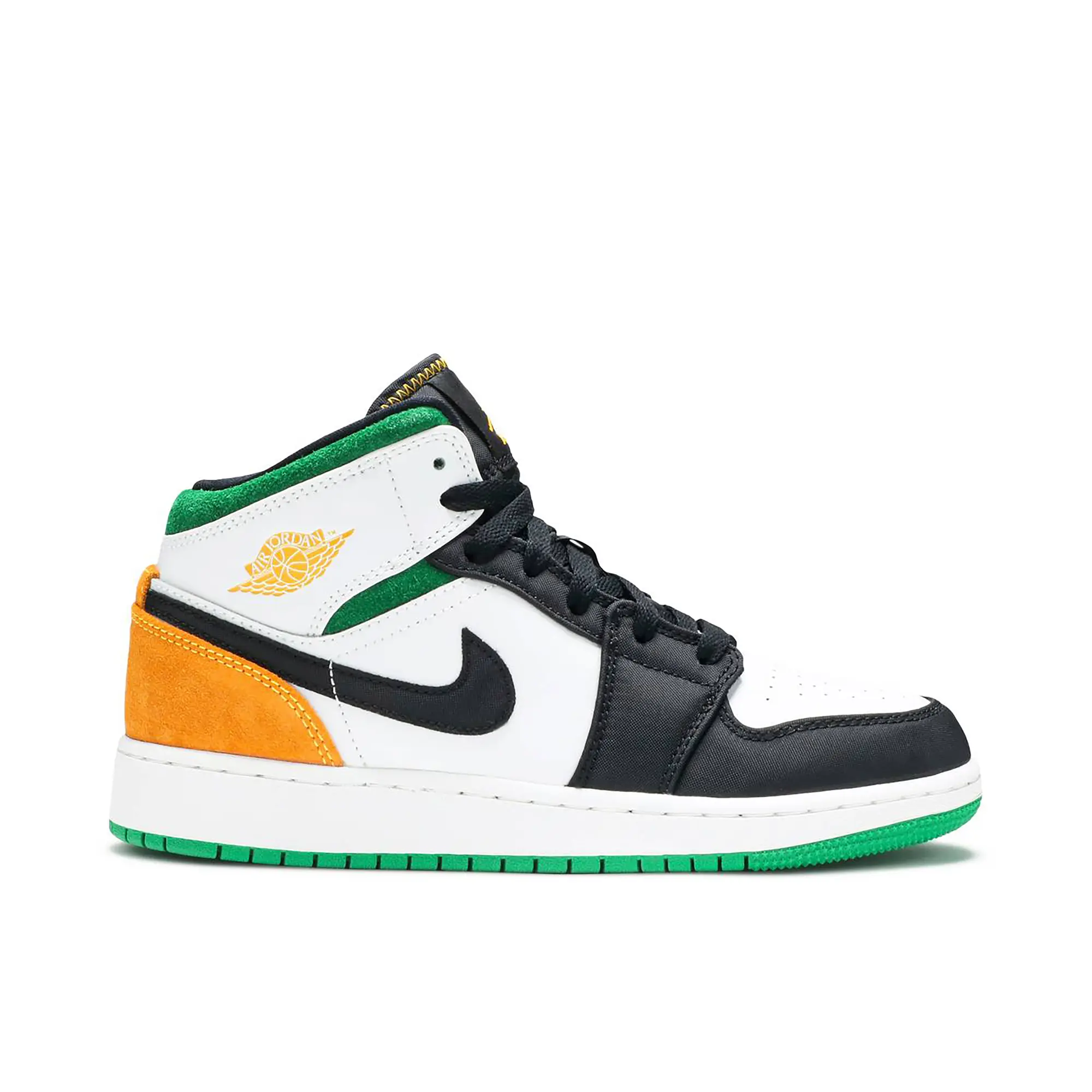 Nike Jordan Air Jordan Air Jordan 1 Mid SE White Laser Orange Lucky Green GS