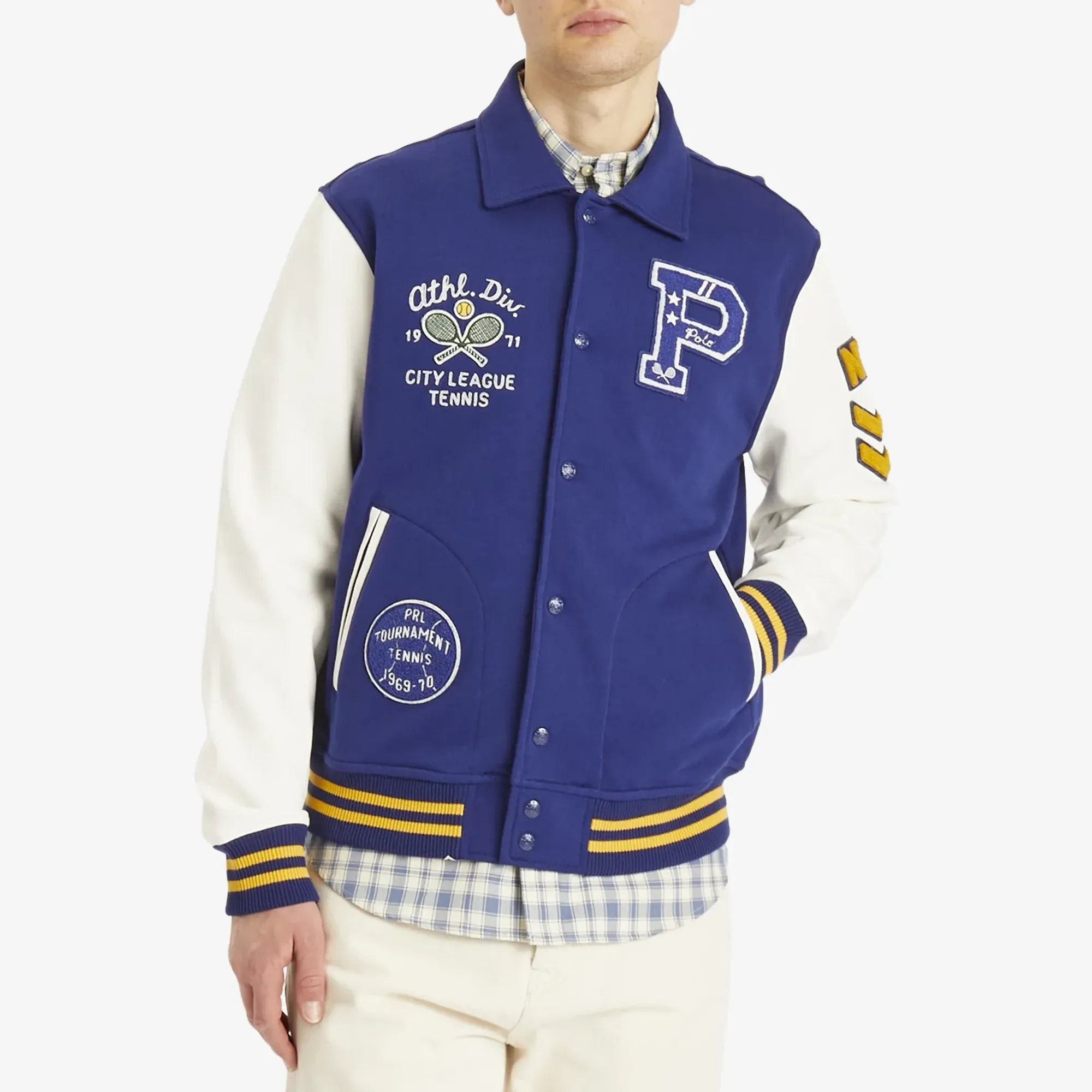 Polo Ralph Lauren ジャケット Polo Ralph Lauren Men's Athletic Club Varsity Jacket Fall Royal