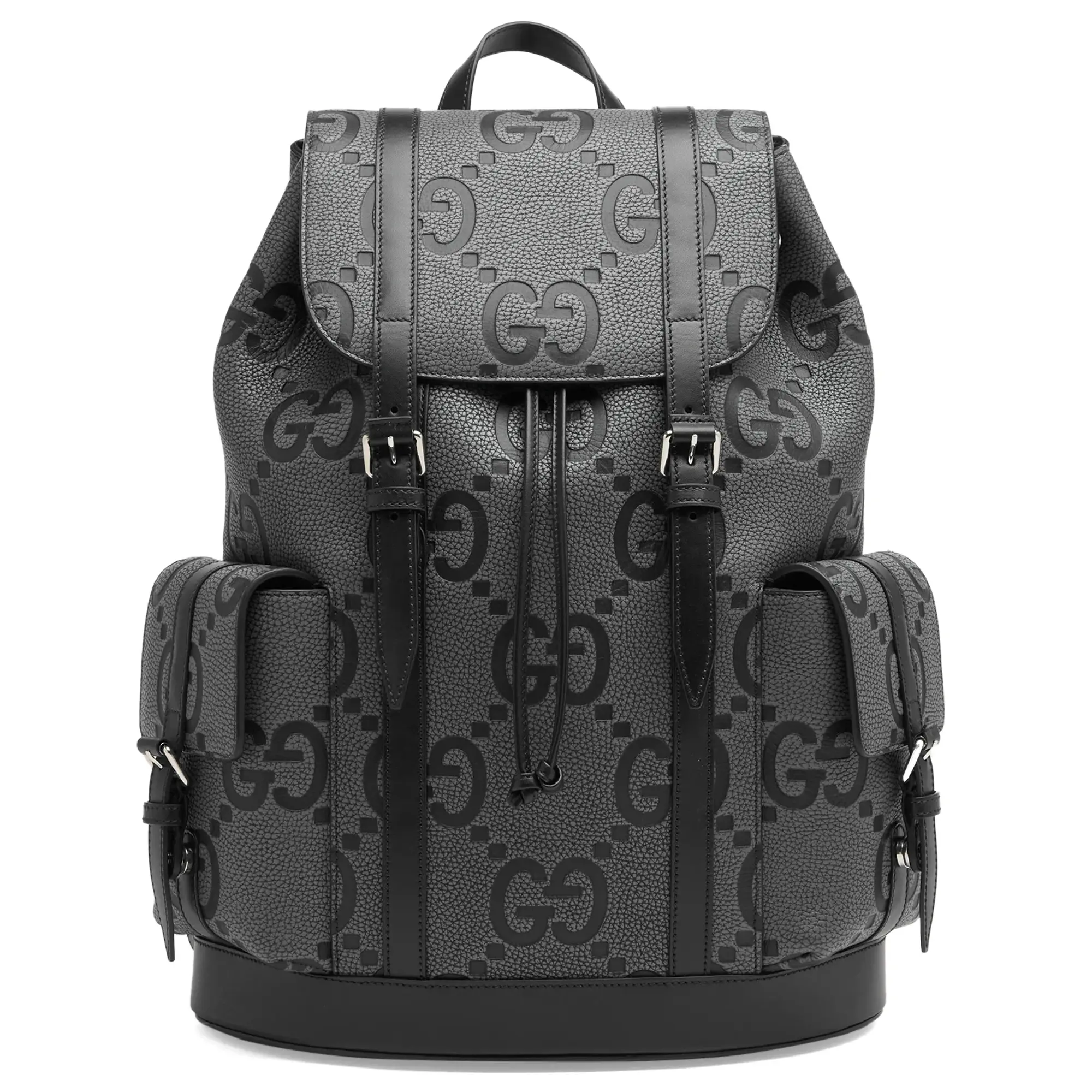 Gucci Men's GG Jumbo Leather Backpack Black