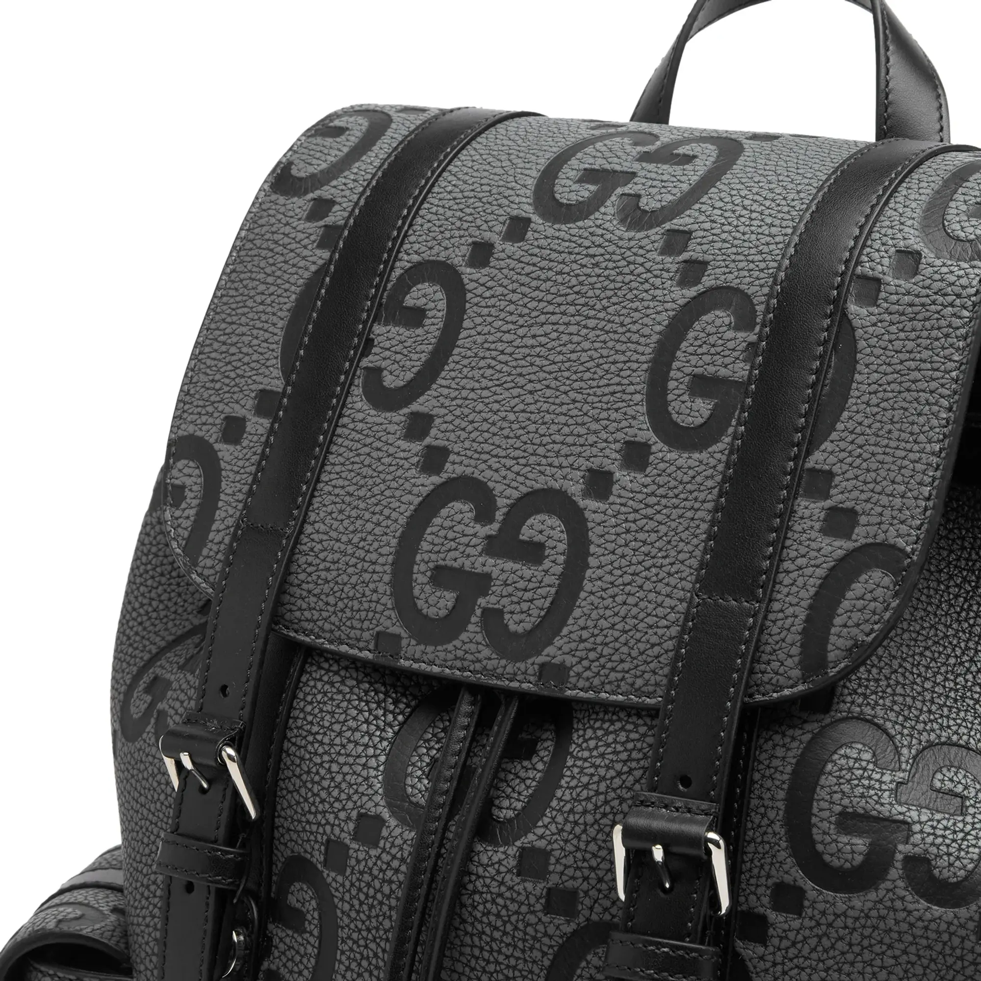 Gucci Men's GG Jumbo Leather Backpack Black