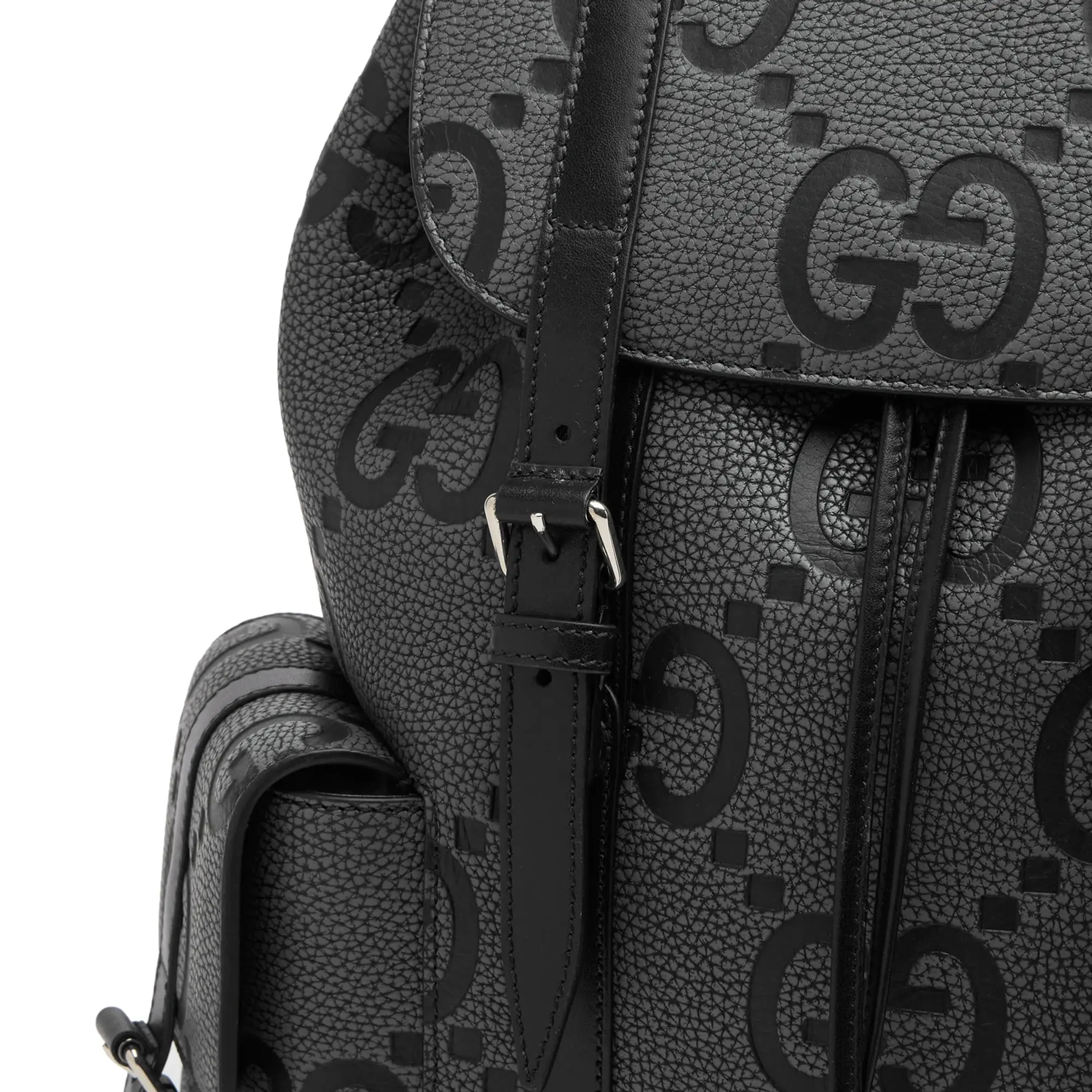 Gucci Men's GG Jumbo Leather Backpack Black