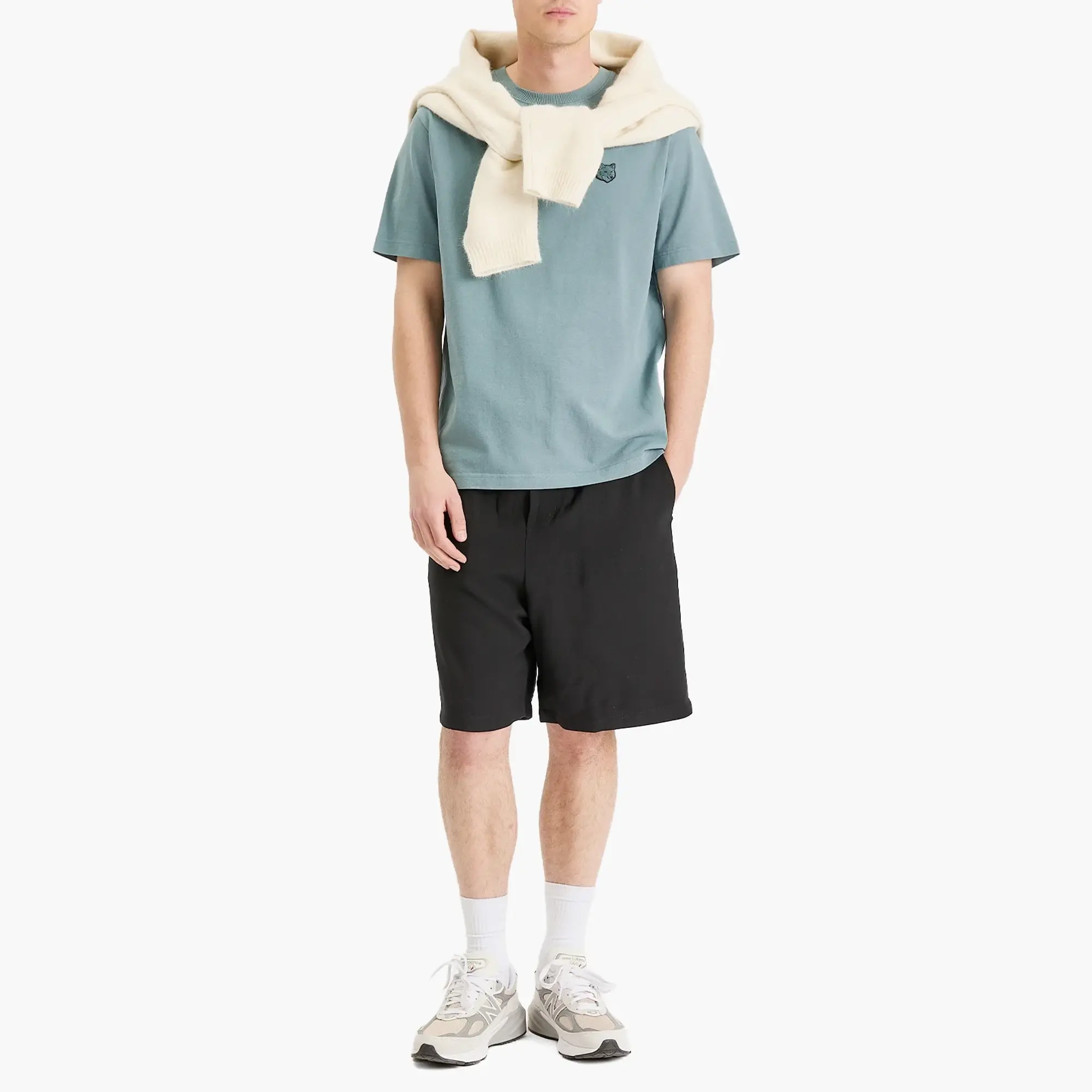 Maison Kitsuné Maison Kitsune Bold Fox Head Patch Comfort T Shirt Seine Blue