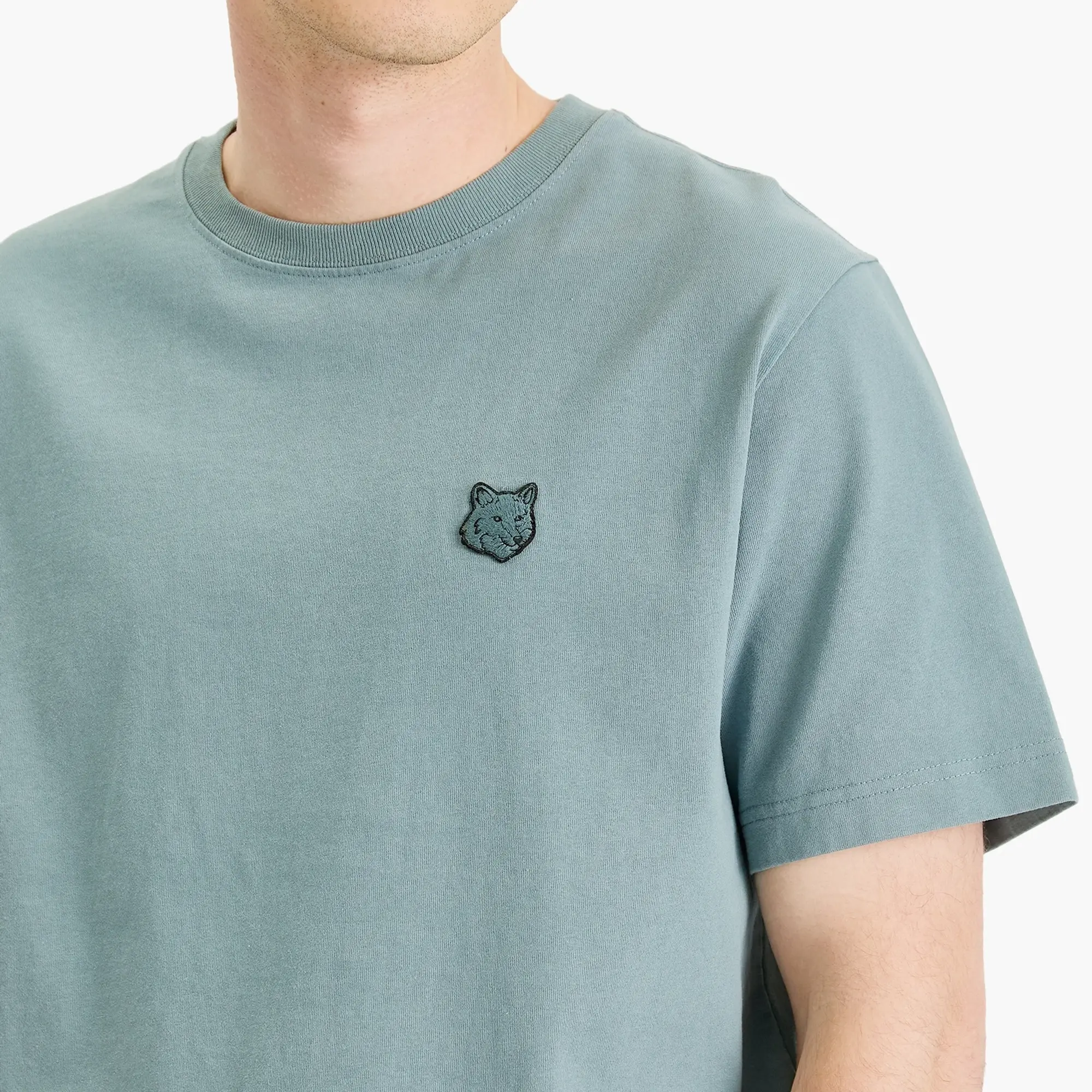 Maison Kitsuné Maison Kitsune Bold Fox Head Patch Comfort T Shirt Seine Blue