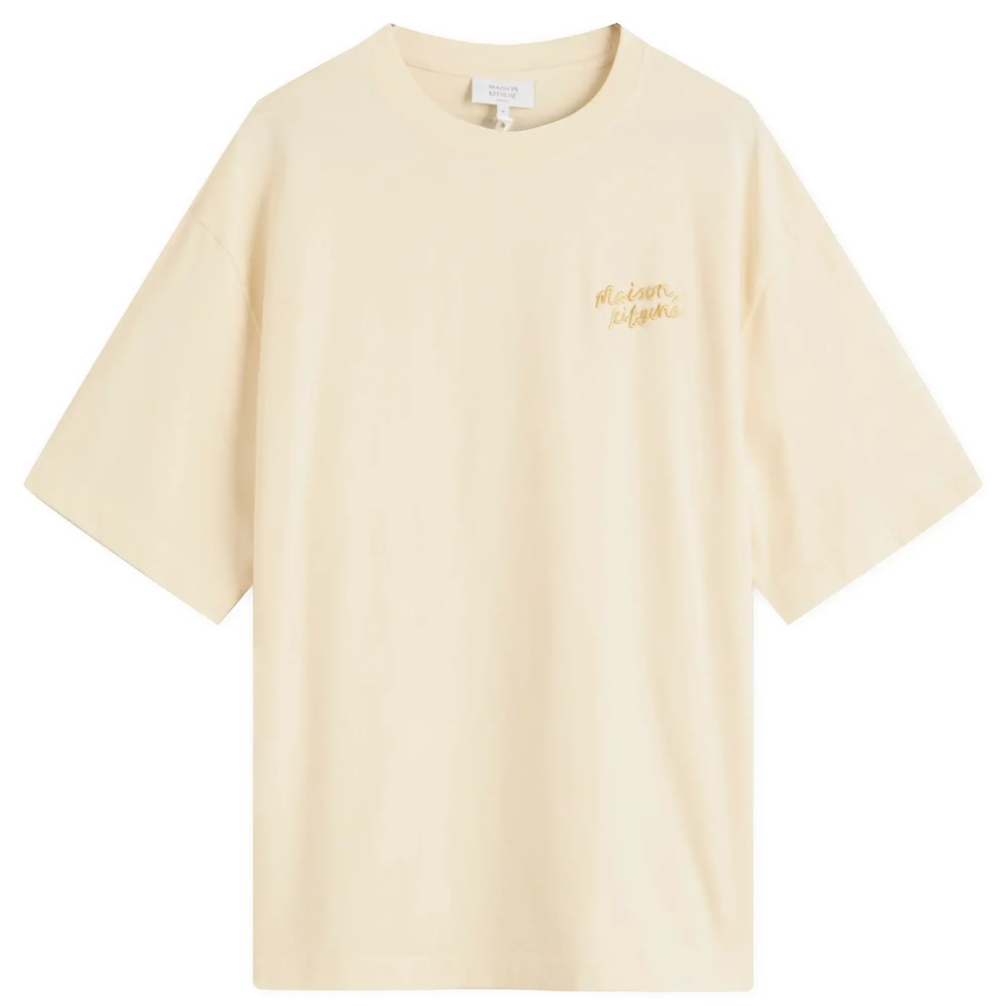 Maison Kitsuné Maison Kitsune Handwriting Embroidery Oversize T-Shirt Alabaster