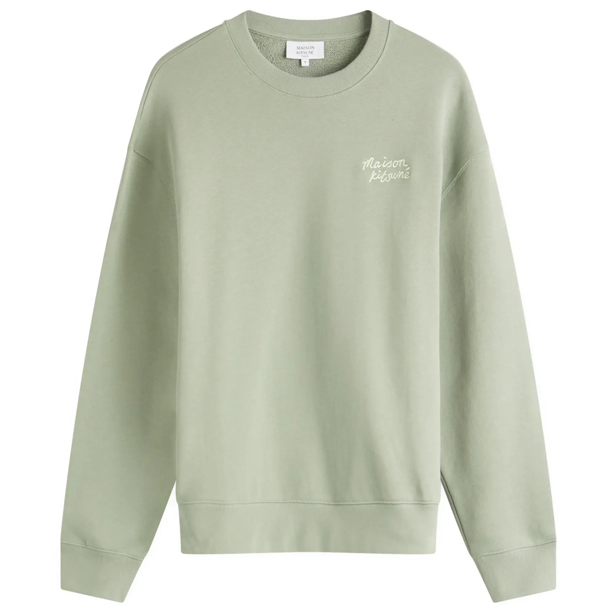 Maison Kitsuné Maison Kitsune Handwriting Comfort Crew Sweatshirt Vert-De-Gris