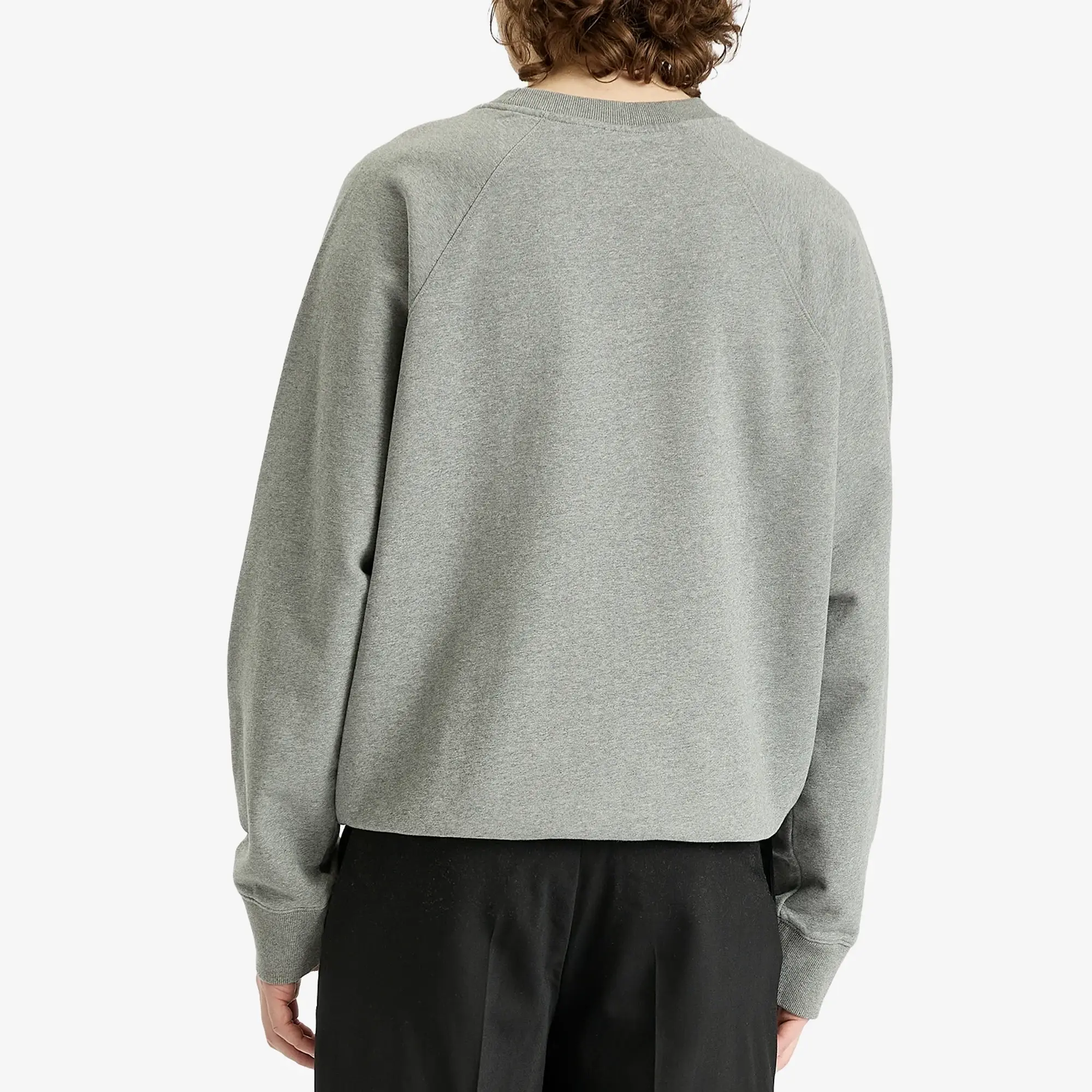Maison Kitsuné Maison Kitsune Embroidery Oversize Raglan Crew Sweatshirt Medium Grey Melange
