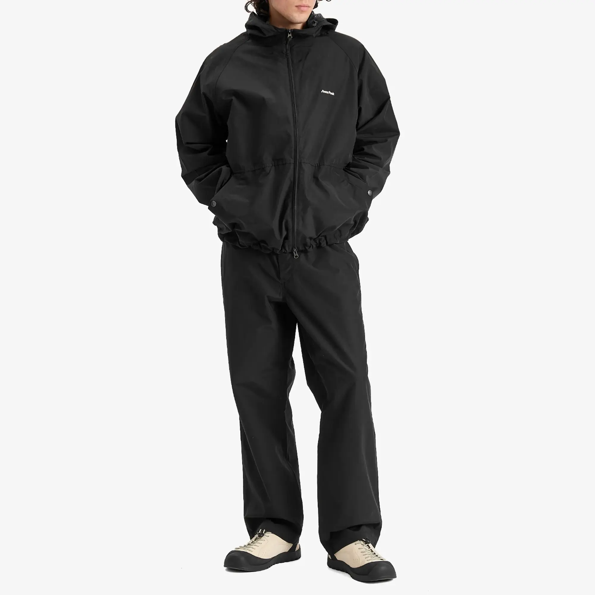 Snow Peak Men's Light Mountain Cloth Zip Up Parka Black