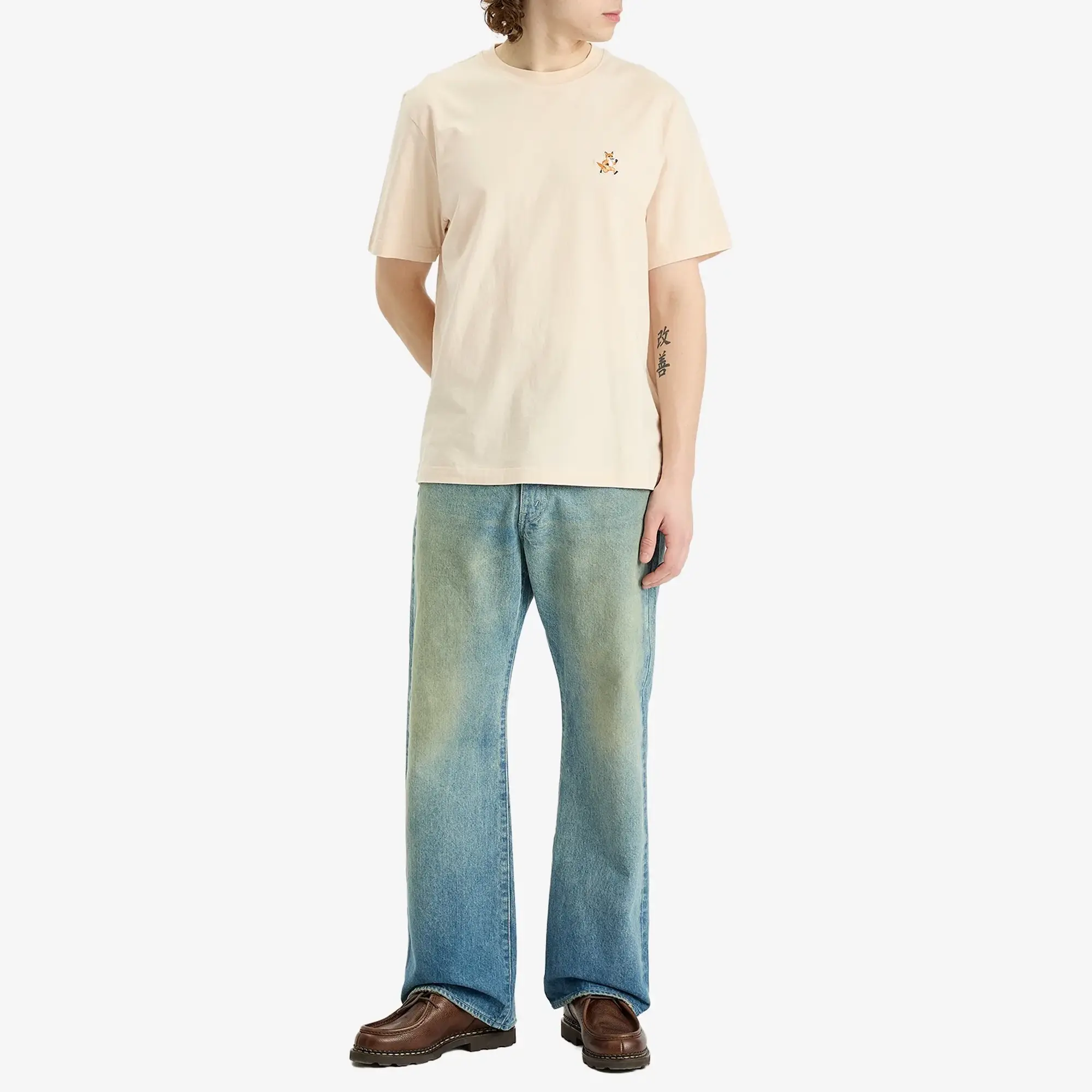 Maison Kitsuné Maison Kitsune Speedy Fox Patch Comfort T-Shirt Warm Stone