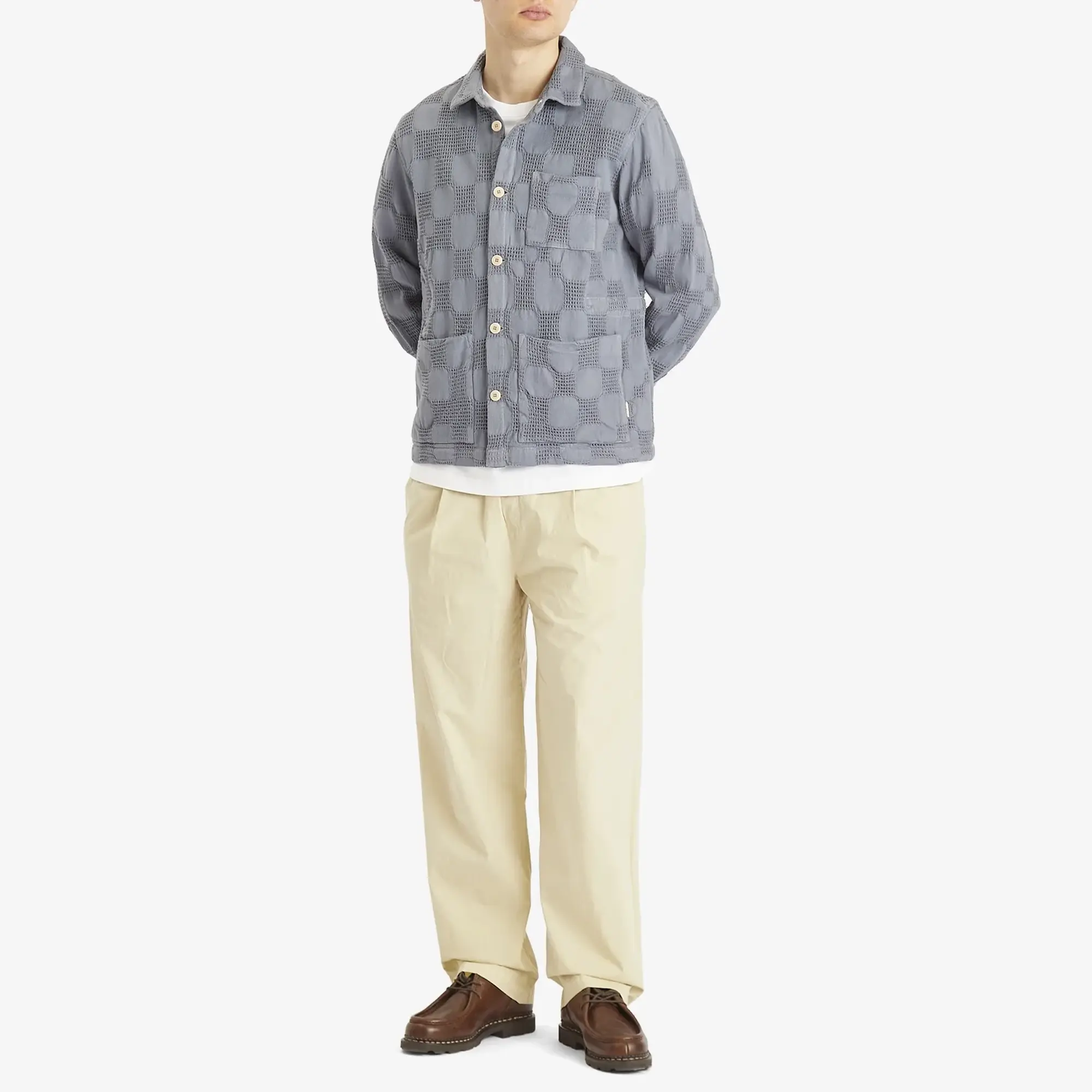 Folk Men's Waffle Assembly Jacket Soft Blue