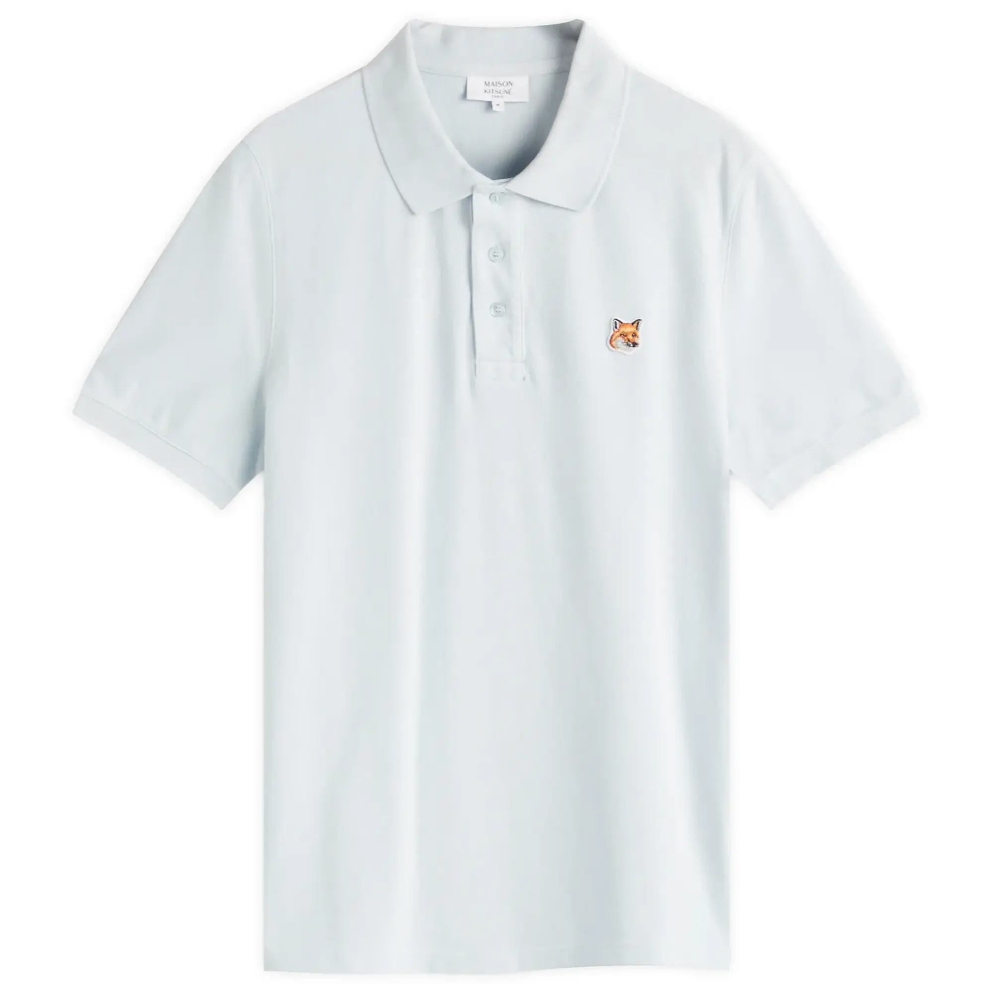 Maison Kitsuné Maison Kitsune Fox Head Patch Regular Polo Cirrus Blue
