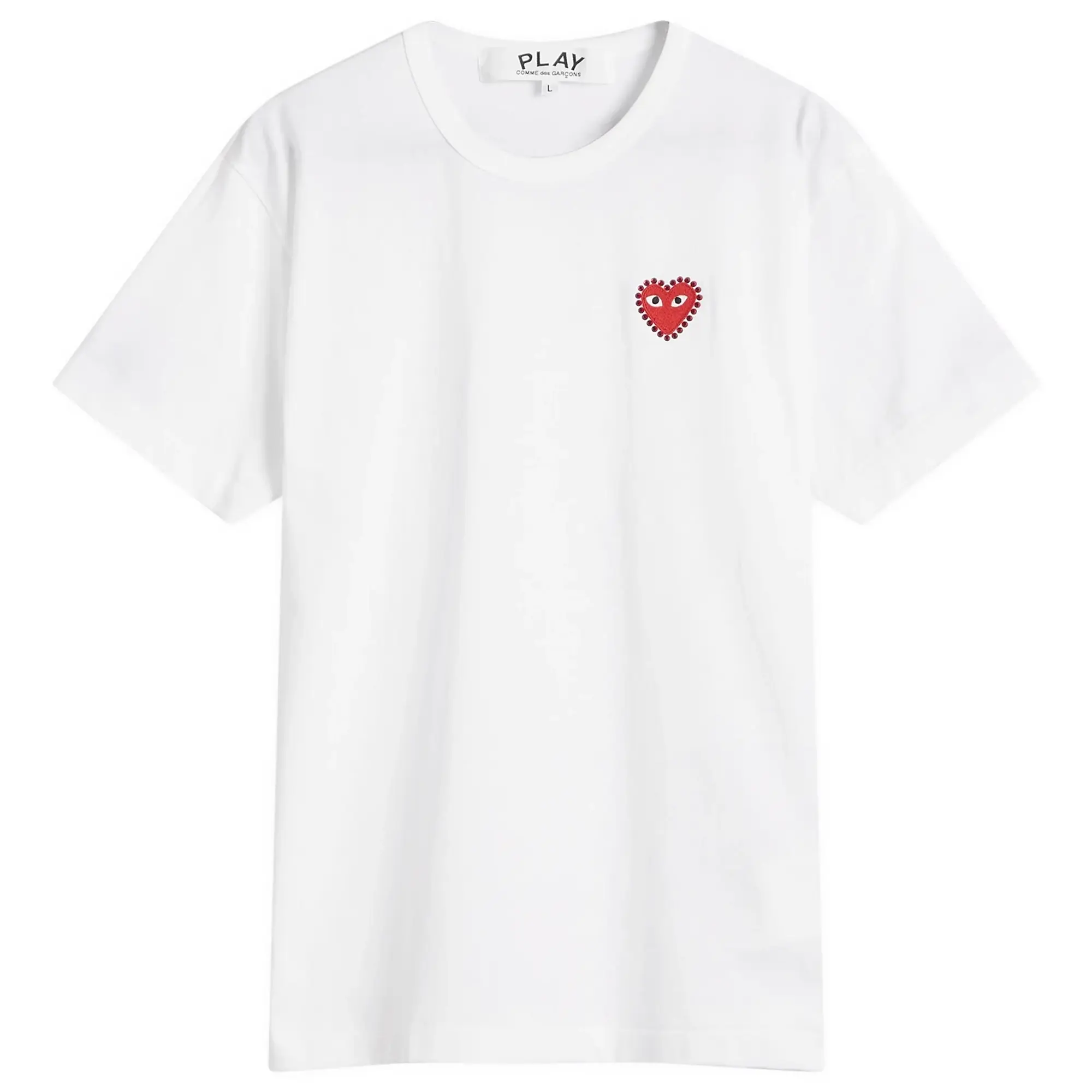 Comme des Garçons Play Men's Studded Heart T-Shirt White/Red