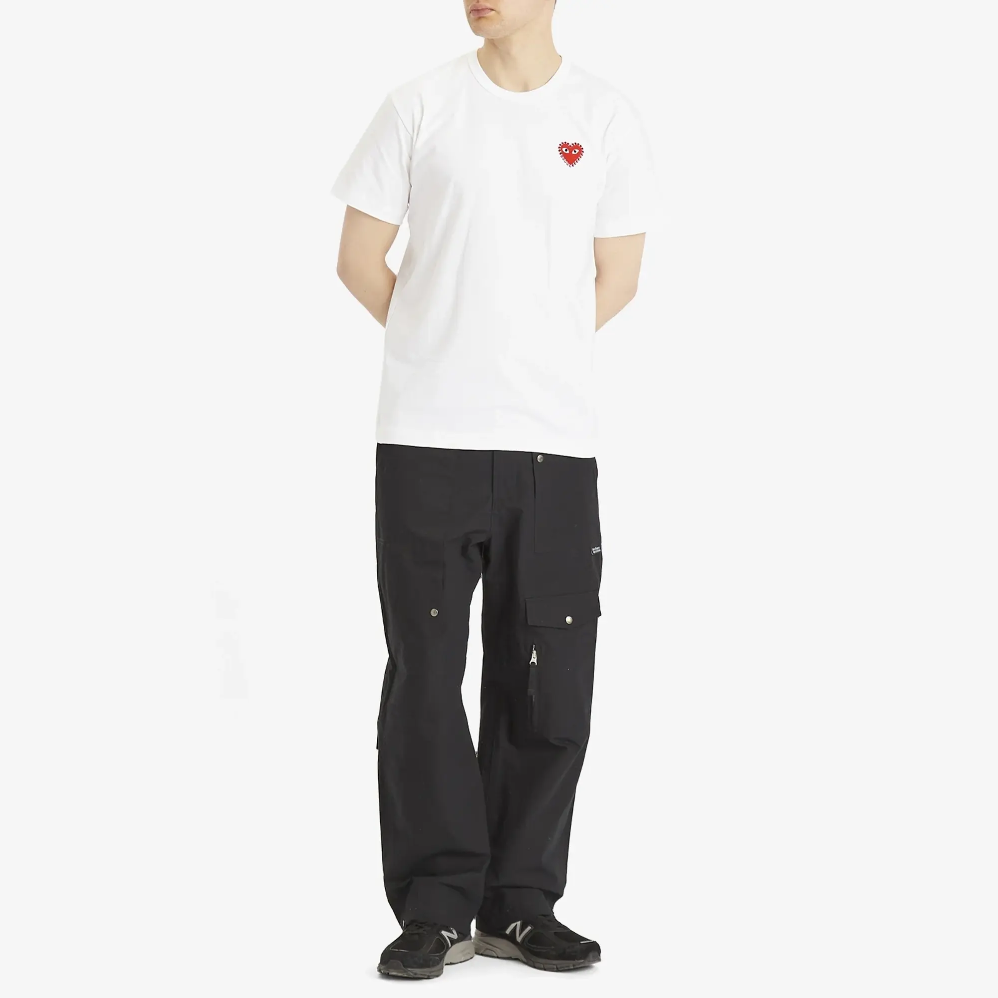 Comme des Garçons Play Men's Studded Heart T-Shirt White/Red