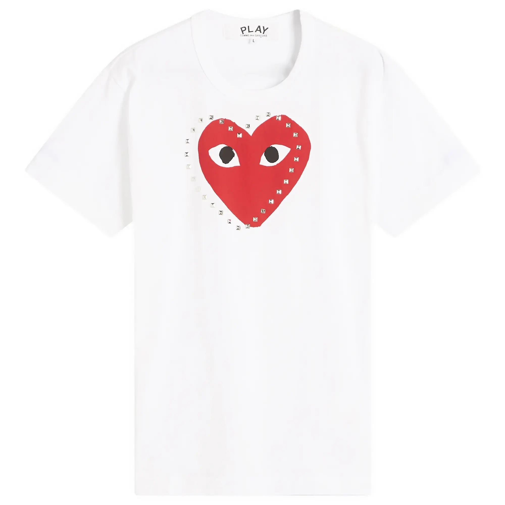 Comme des Garçons Play Men's Studded Large Heart T-Shirt White/Red