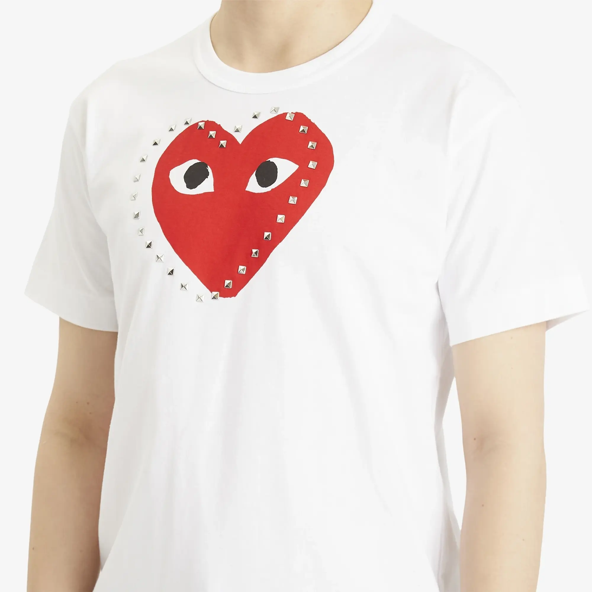 Comme des Garçons Play Men's Studded Large Heart T-Shirt White/Red
