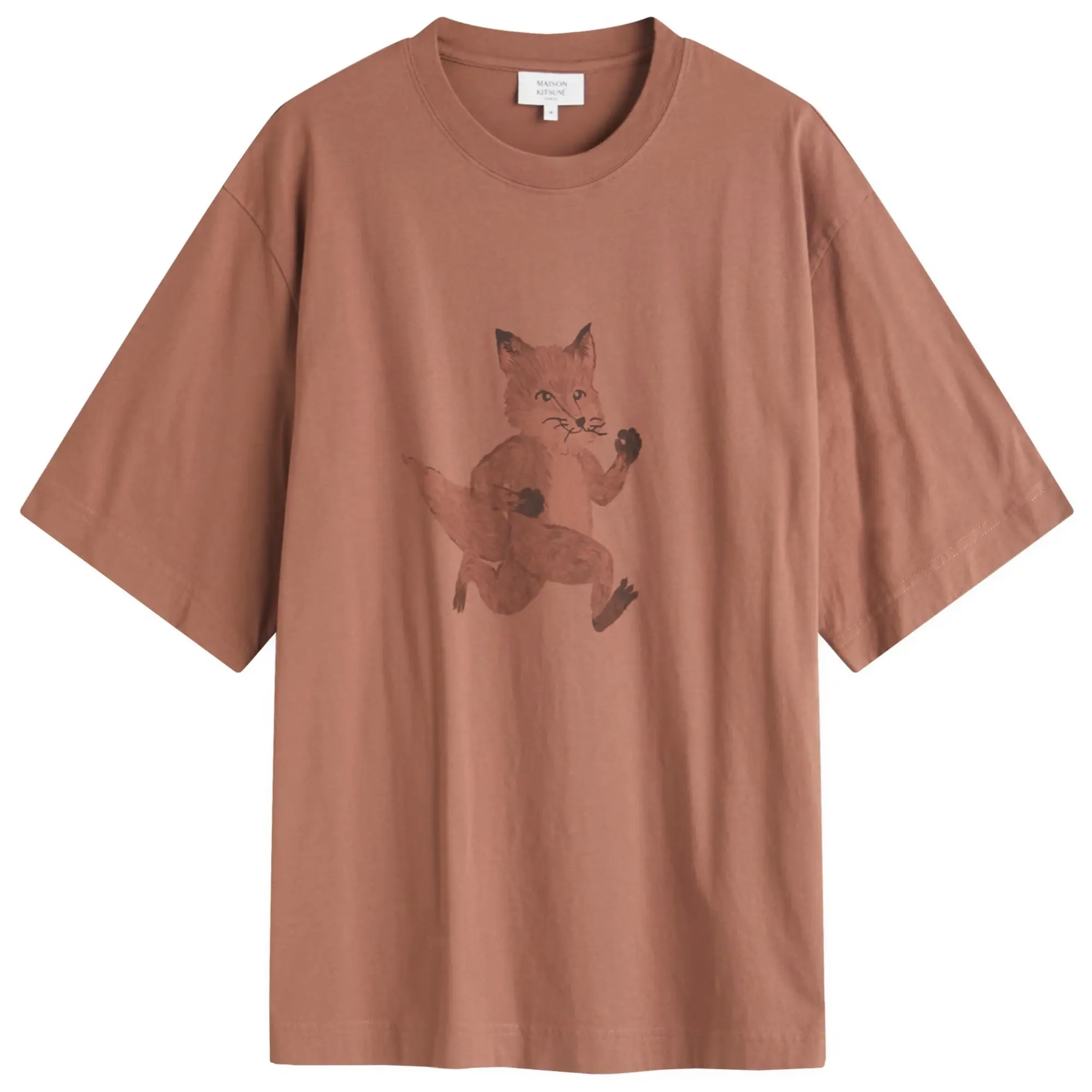Maison Kitsuné Maison Kitsune Speedy Fox Print Oversize T-Shirt Brunette