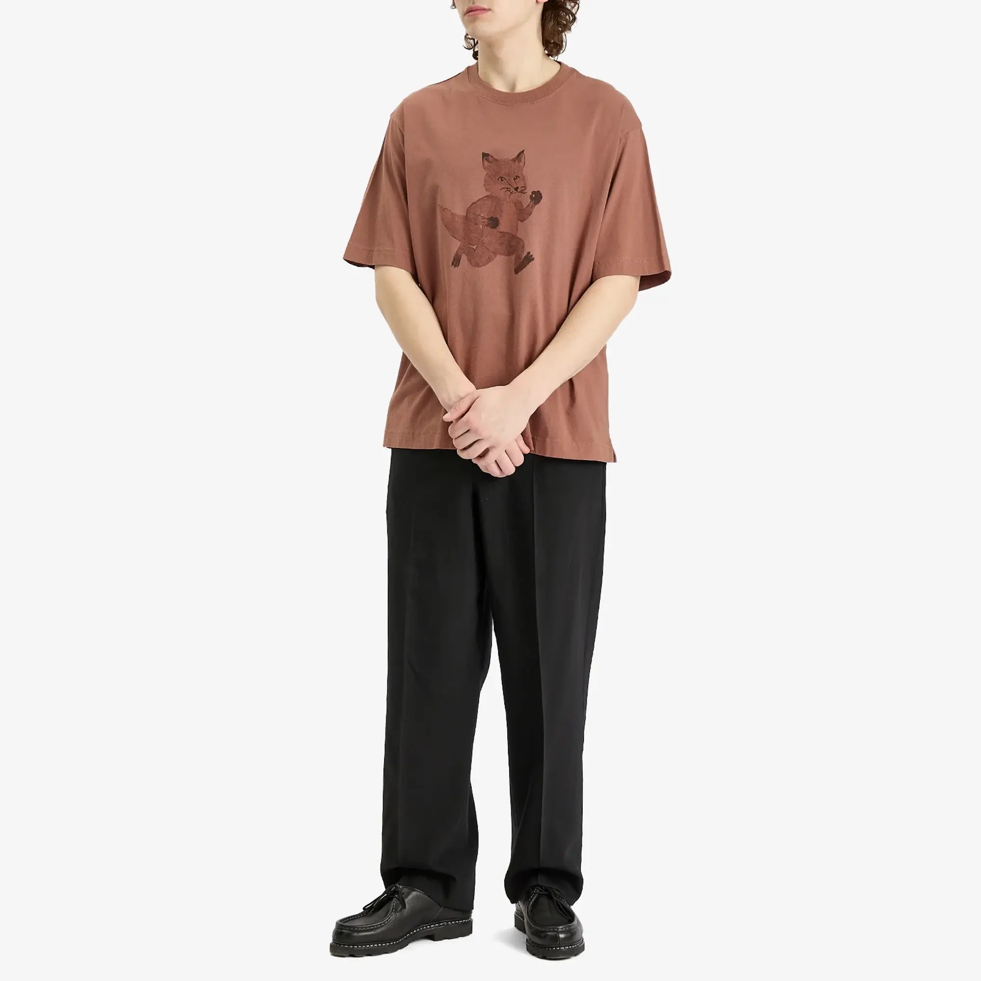 Maison Kitsuné Maison Kitsune Speedy Fox Print Oversize T-Shirt Brunette