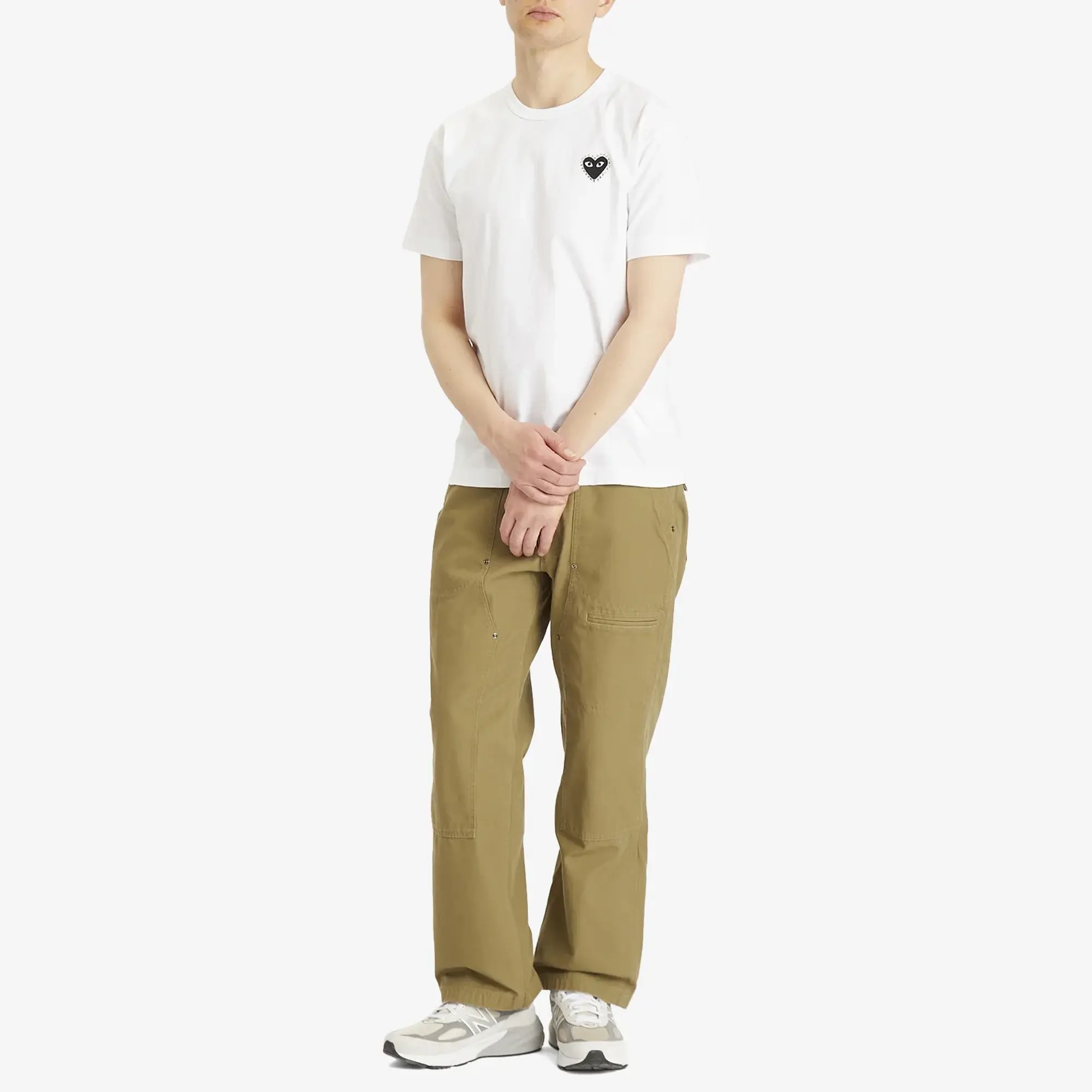 Comme des Garçons Play Men's Studded Heart T-Shirt White/Black