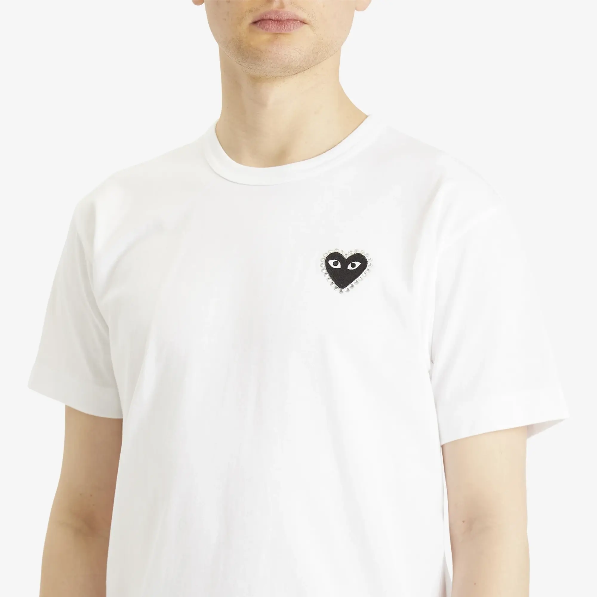 Comme des Garçons Play Men's Studded Heart T-Shirt White/Black