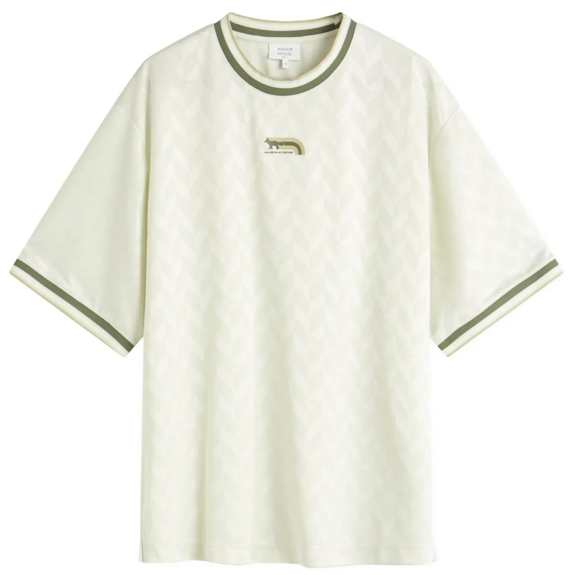 Maison Kitsuné Maison Kitsune Jacquard Flash Fox Oversize T-Shirt Celadon