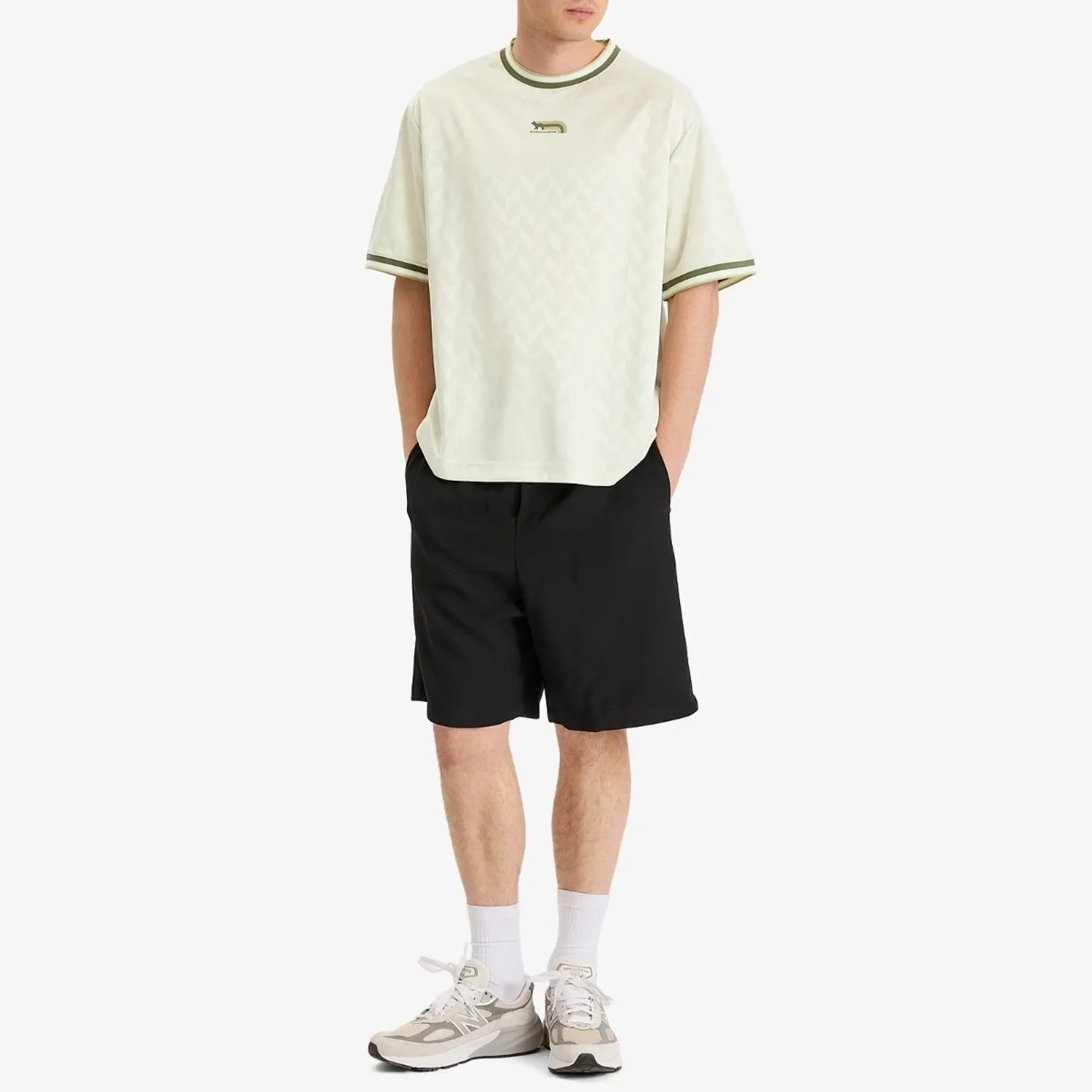 Maison Kitsuné Maison Kitsune Jacquard Flash Fox Oversize T-Shirt Celadon