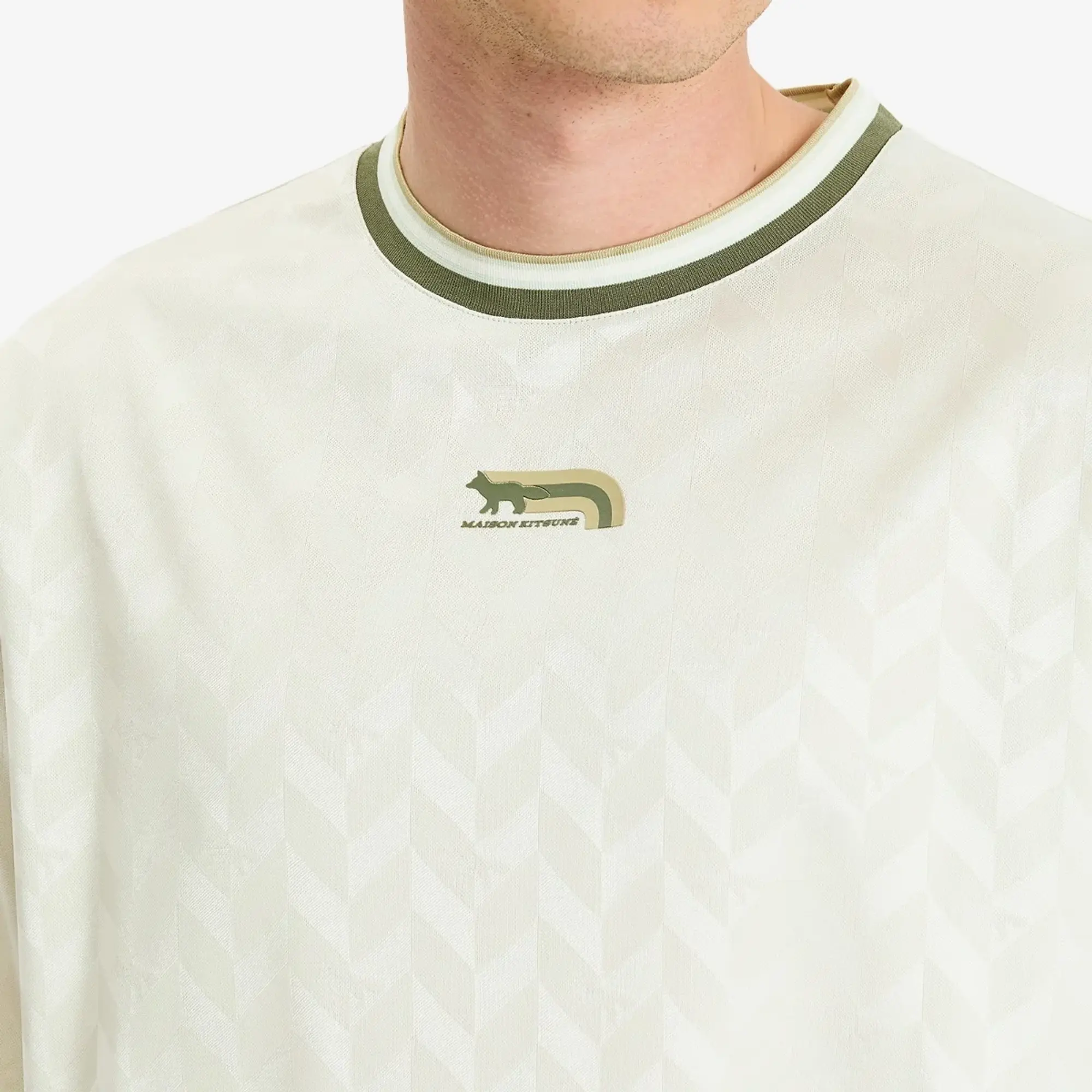 Maison Kitsuné Maison Kitsune Jacquard Flash Fox Oversize T-Shirt Celadon