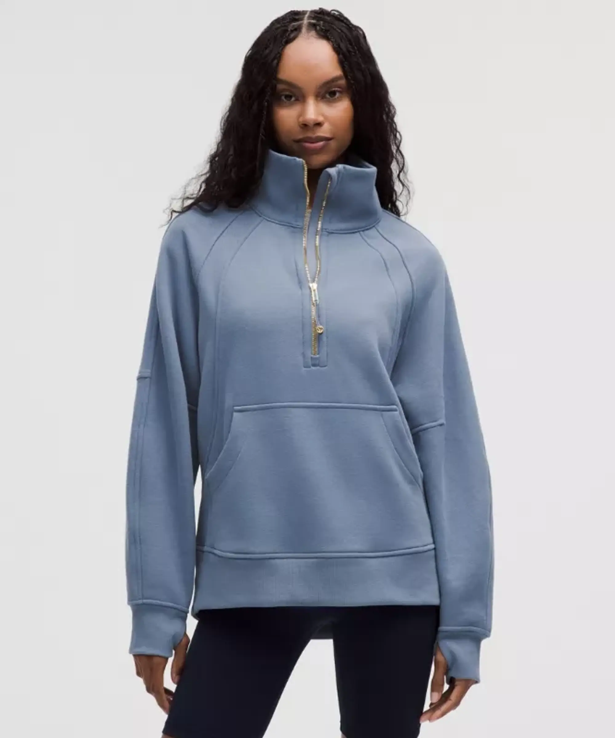 lululemon IE lululemon – Women's Scuba Oversized Funnel-Neck Half Zip Sweatshirt Long – Color Gold/Blue – Size XS/S