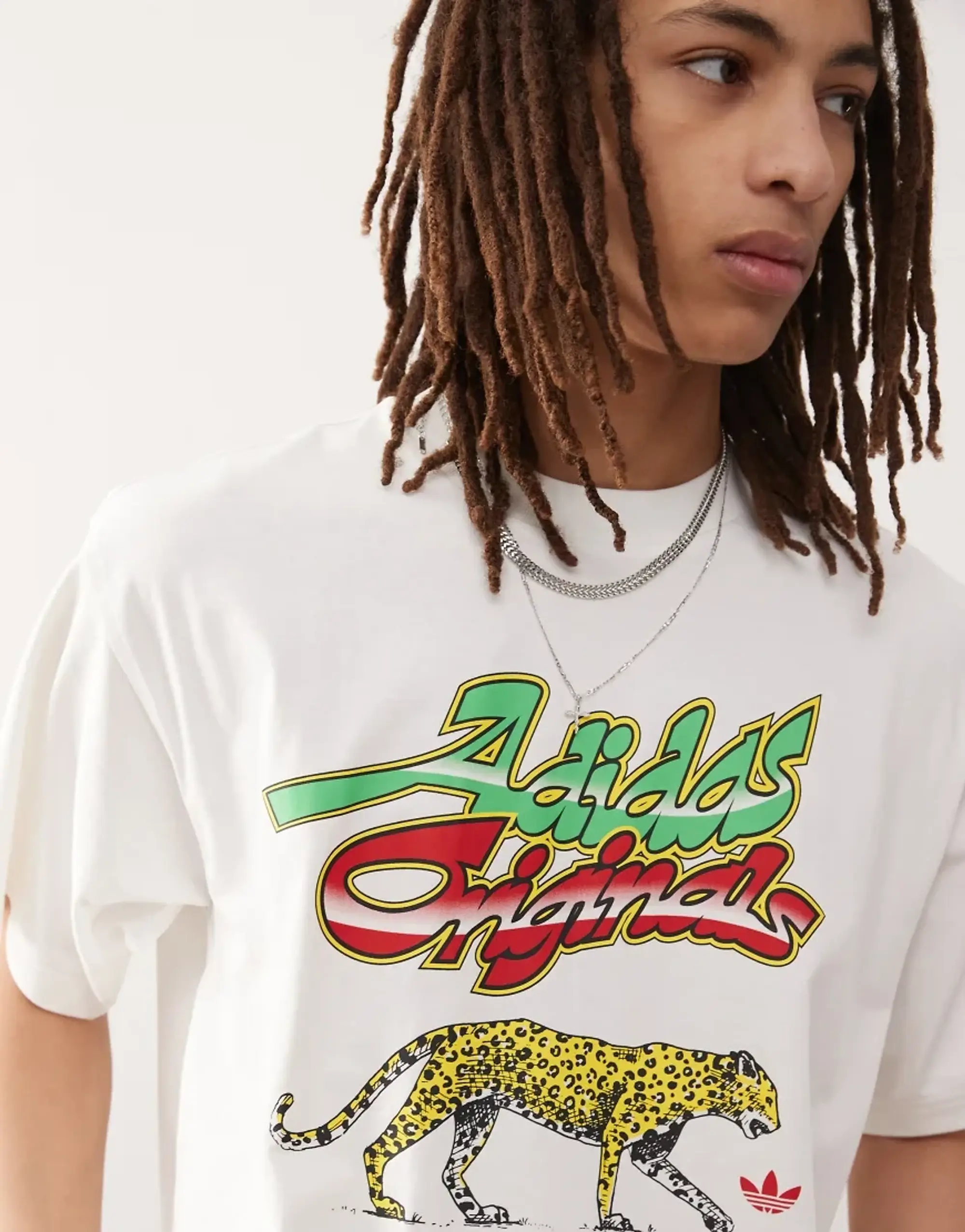 Adidas Originals Leopard Graphic T-Shirt In White