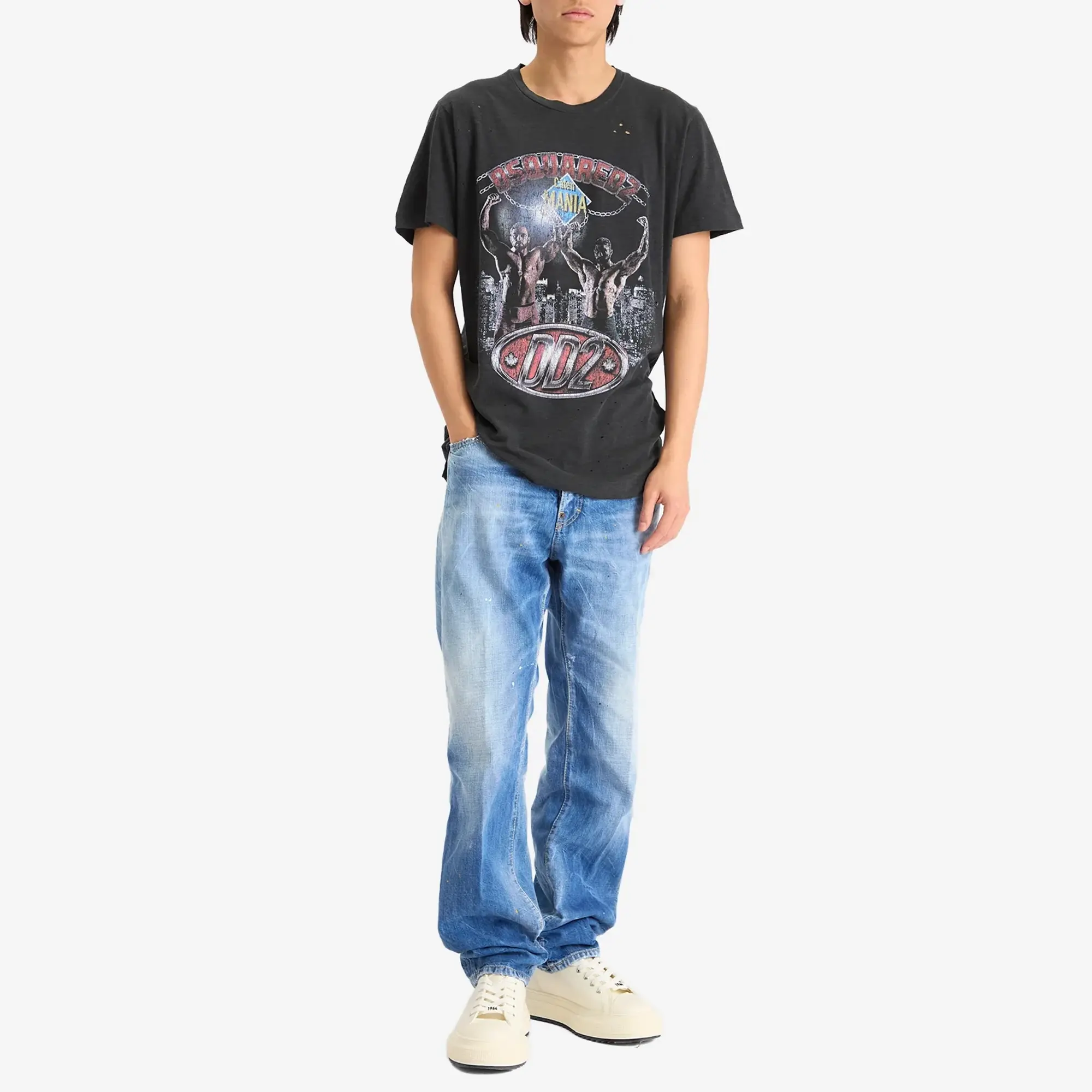 Dsquared2 Men's Cigarette Fit T-Shirt Charcoal