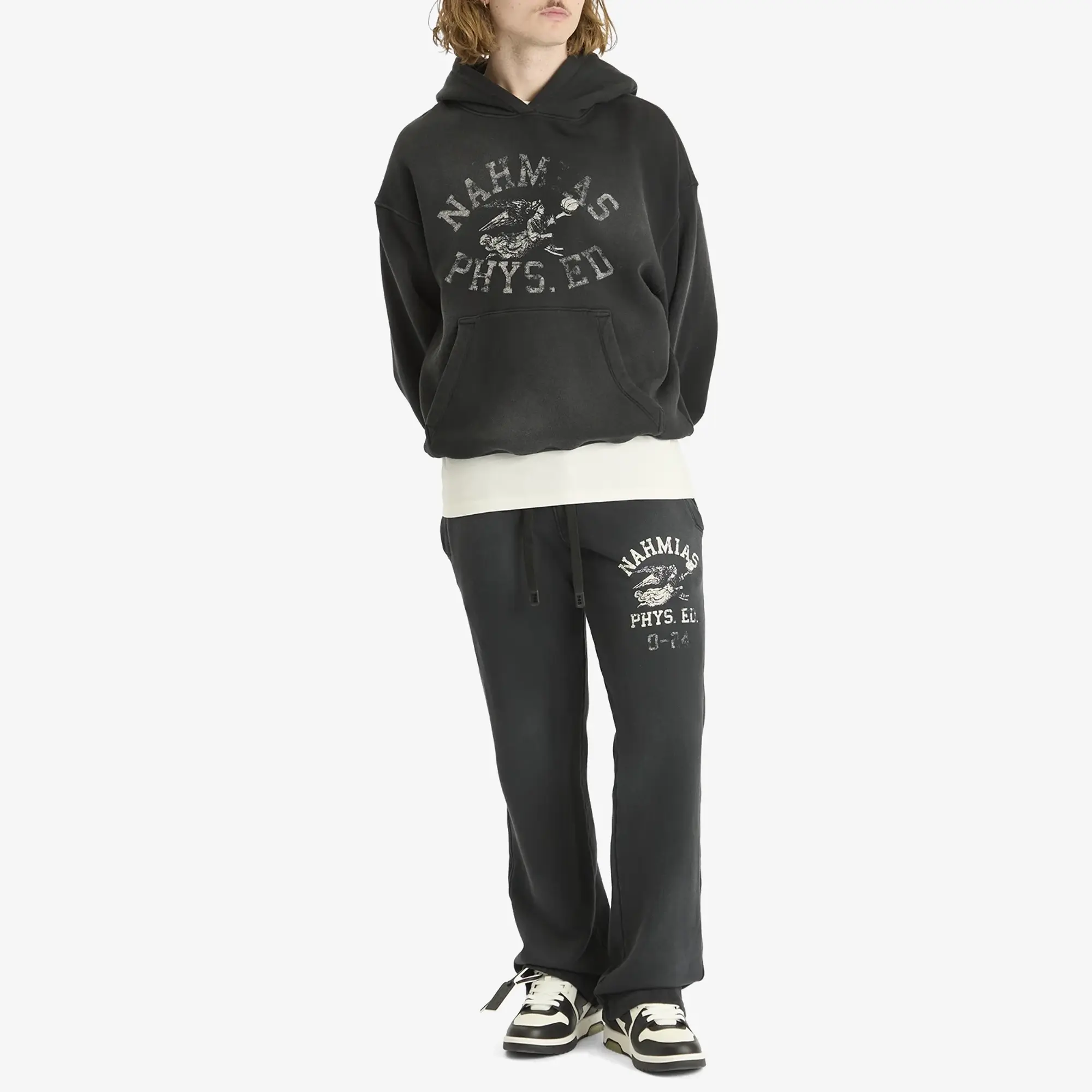 Nahmias Men's Phys. Ed. Hoodie Sunfade Black Terry