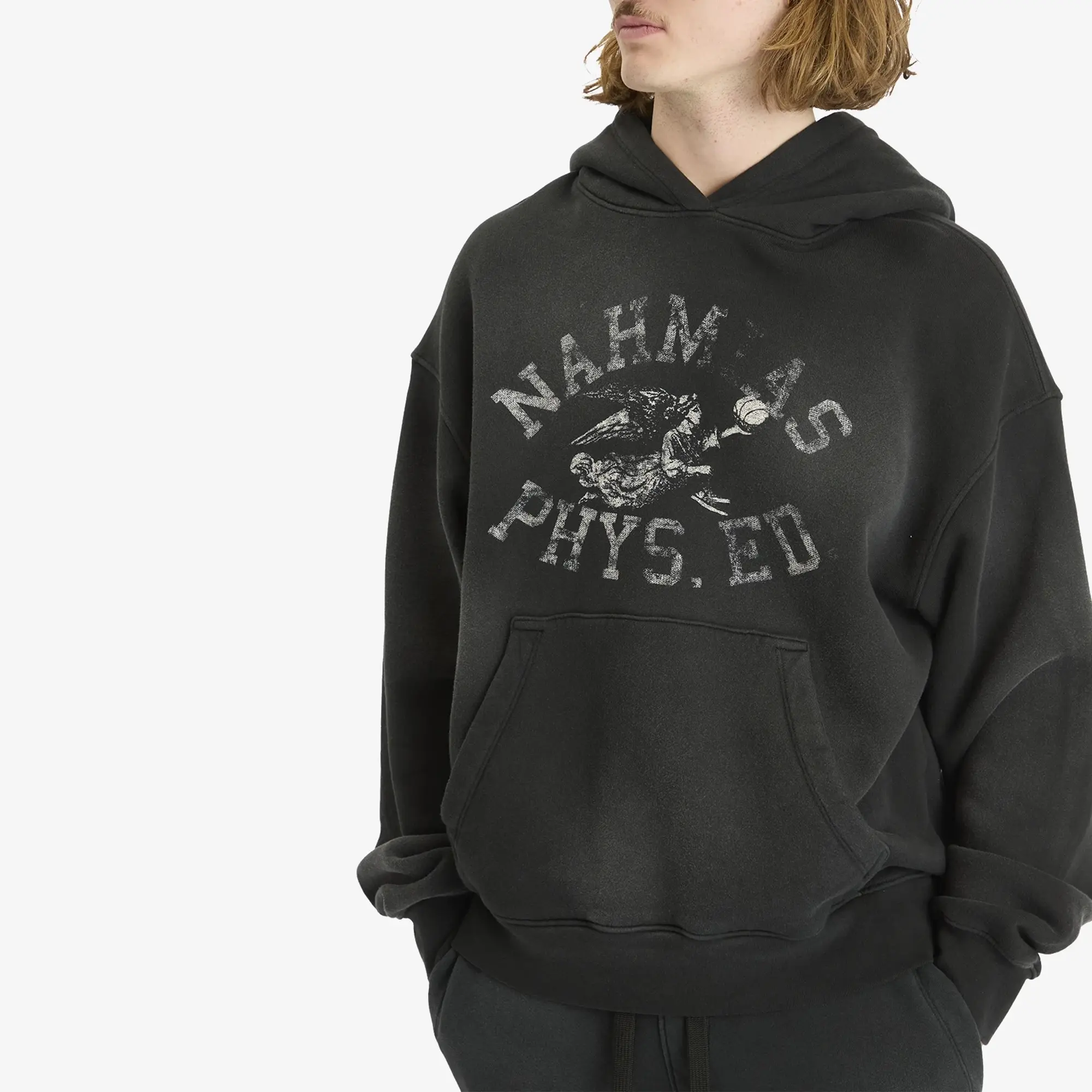 Nahmias Men's Phys. Ed. Hoodie Sunfade Black Terry