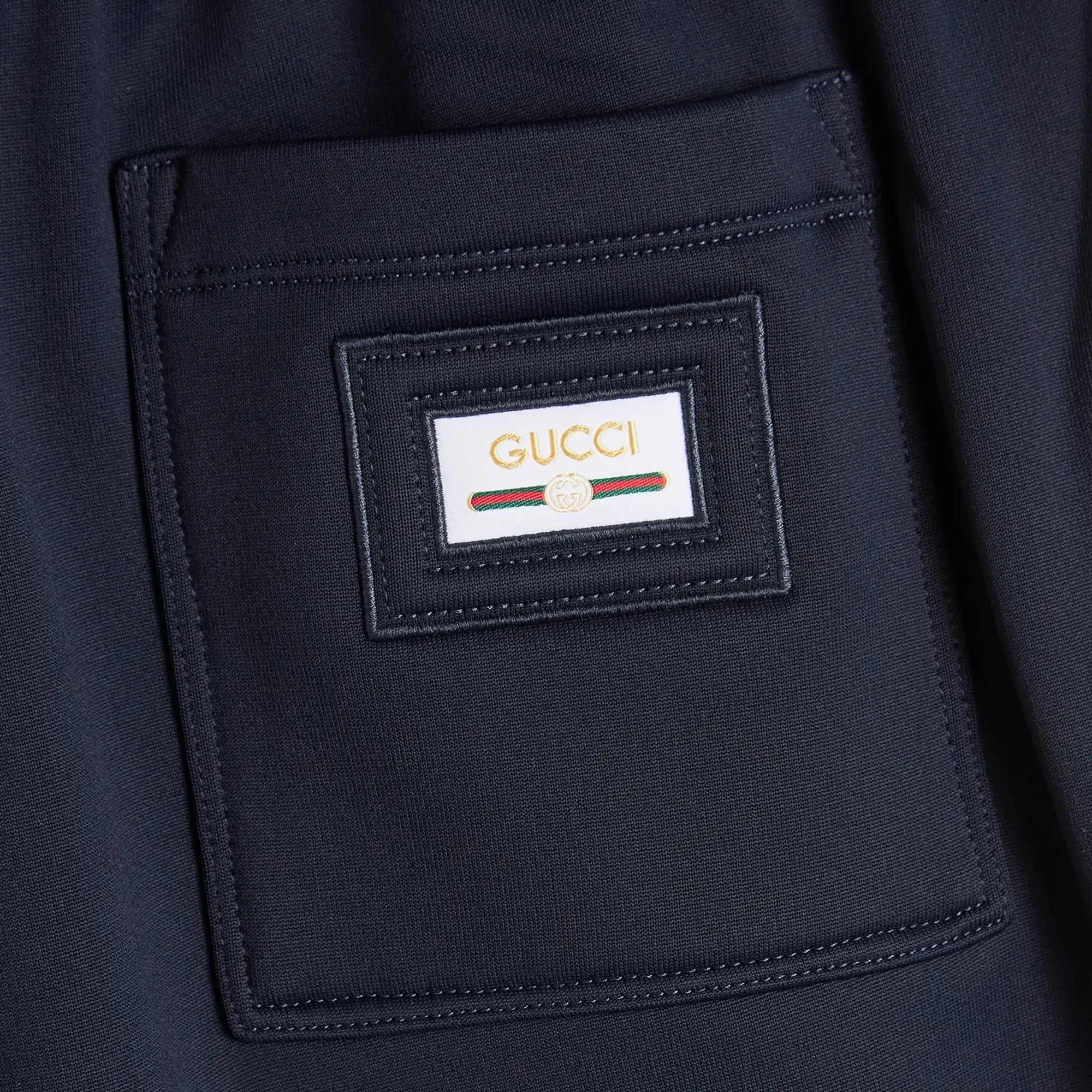 Gucci Men's Tech Nylon Fleece Sweat Pants Blue Navy