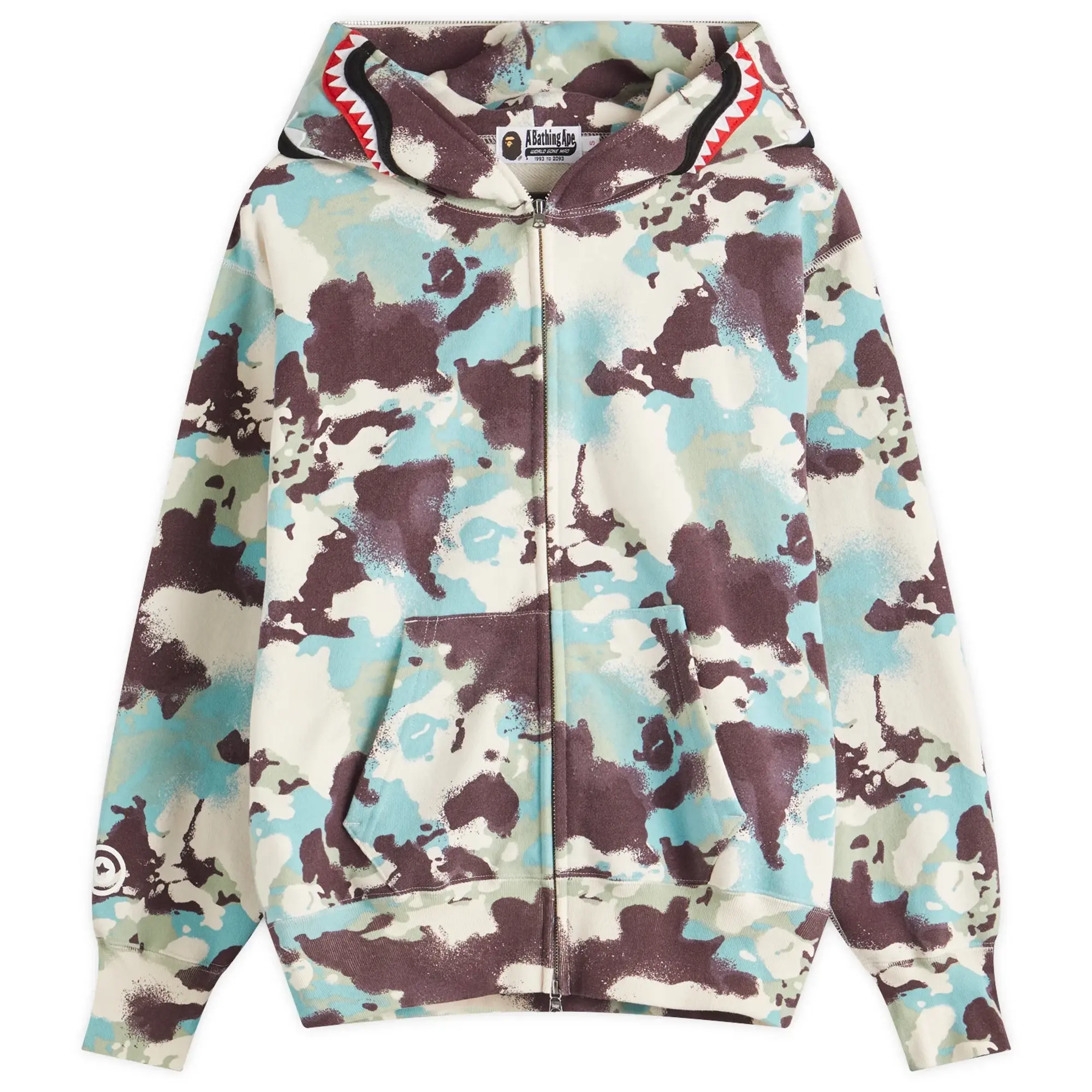 A Bathing Ape Women's Map Camo Shark Full Zip Hoodie Multi