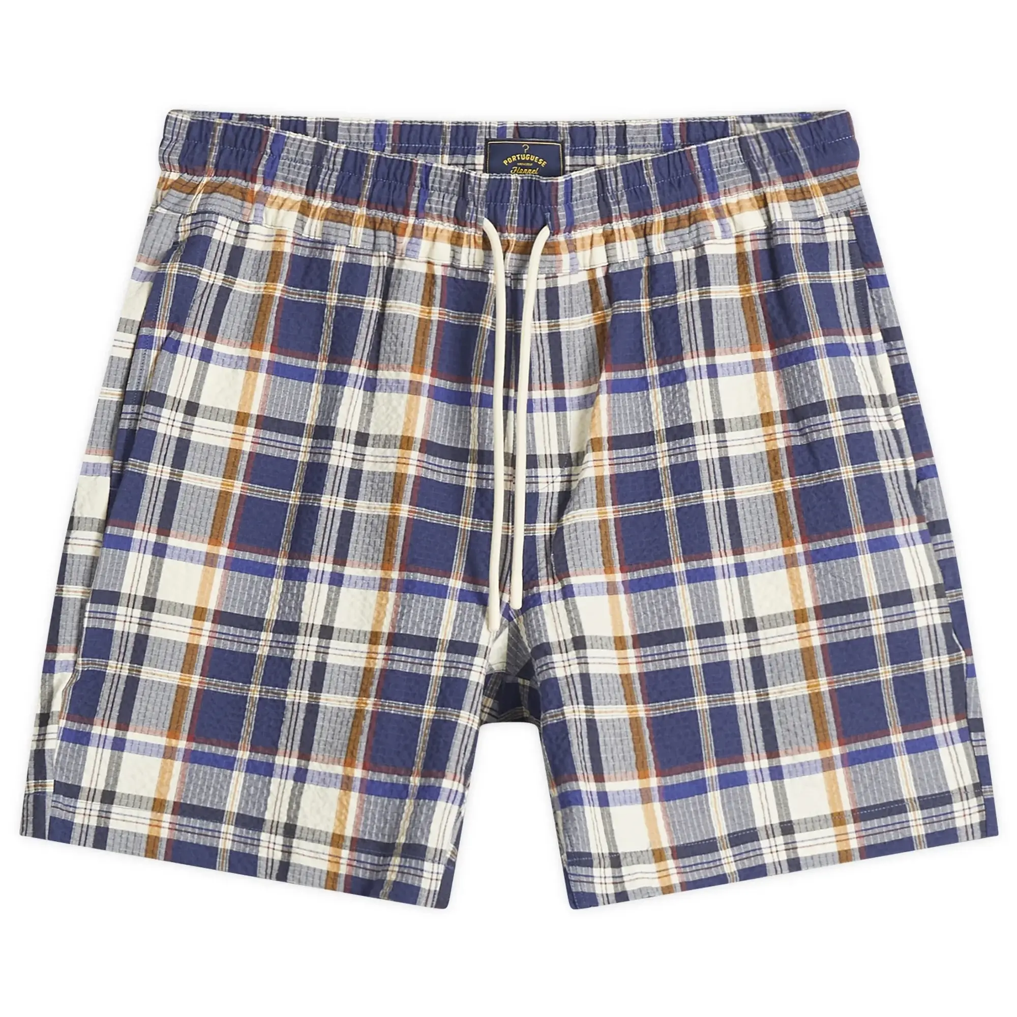 Portuguese Flannel Men's Prainha Check Seersucker Shorts Blue/White