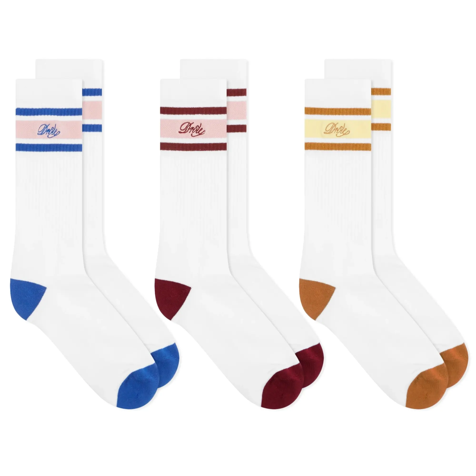 Drôle de Monsieur Men's 3-Pack Logo Socks Multi