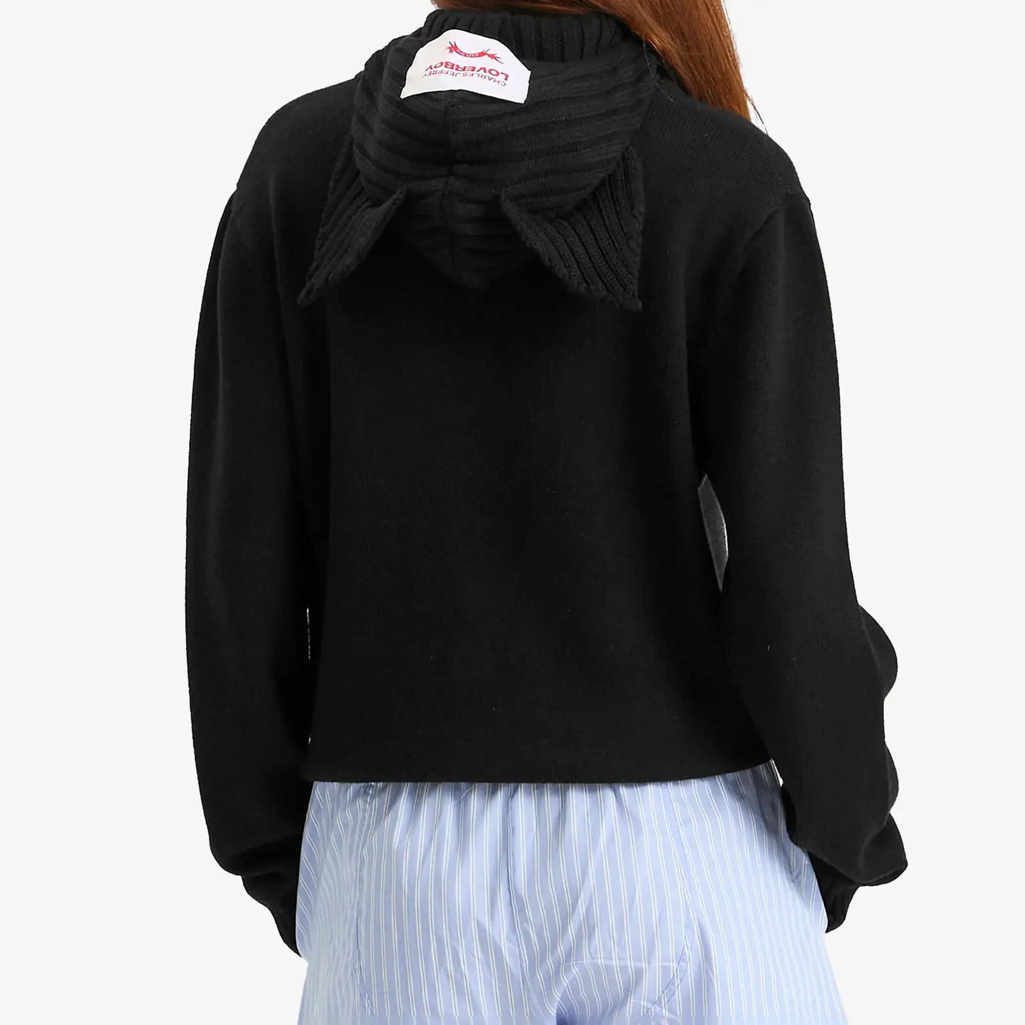 Charles Jeffrey Loverboy Women's Merino Ears Balaclava Jumper Black