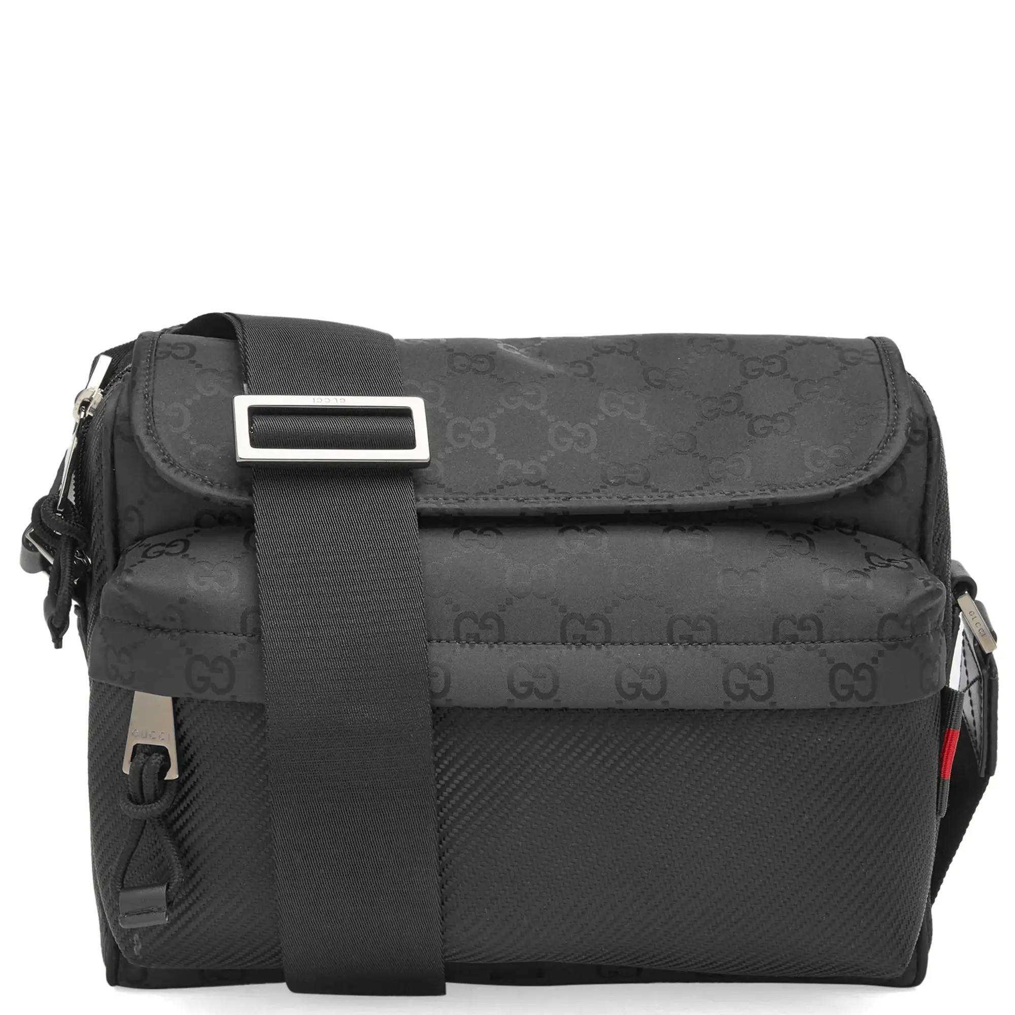 Gucci Men's Nylon GG Crossbody Bag Black