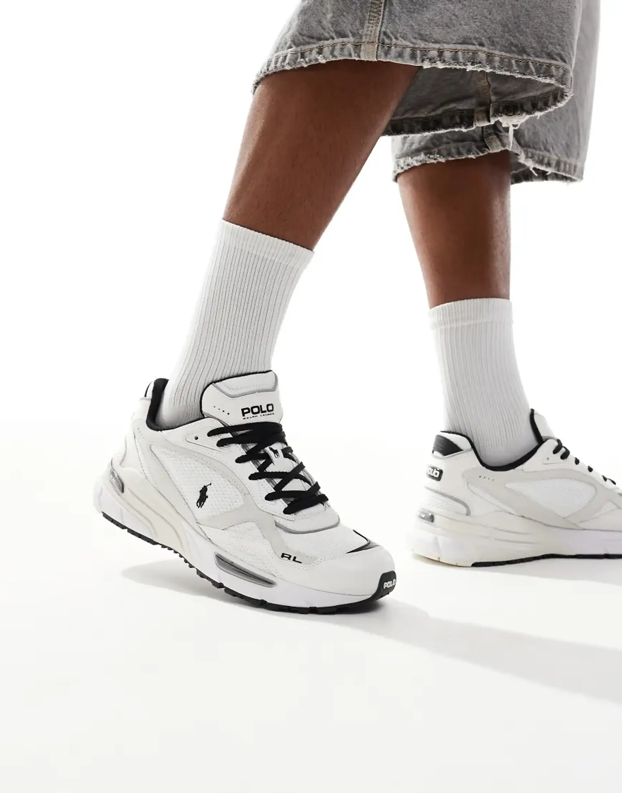 Polo Ralph Lauren Polo Raph Lauren Trackstr 275 Trainer In White With Contrast Logo