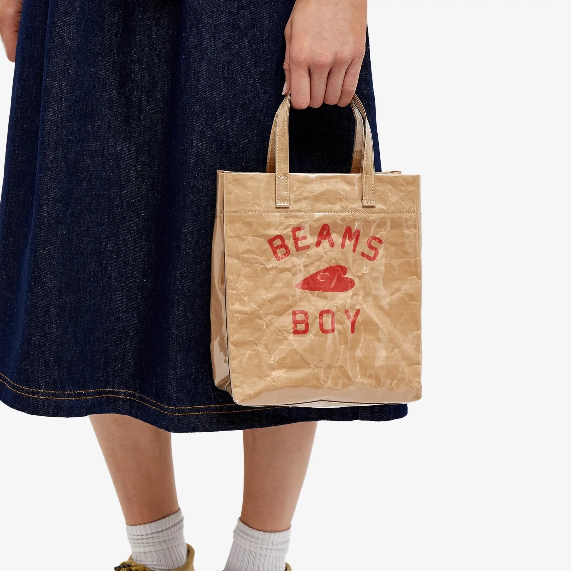 Beams Boy Women's Logo Shop Bag Beige