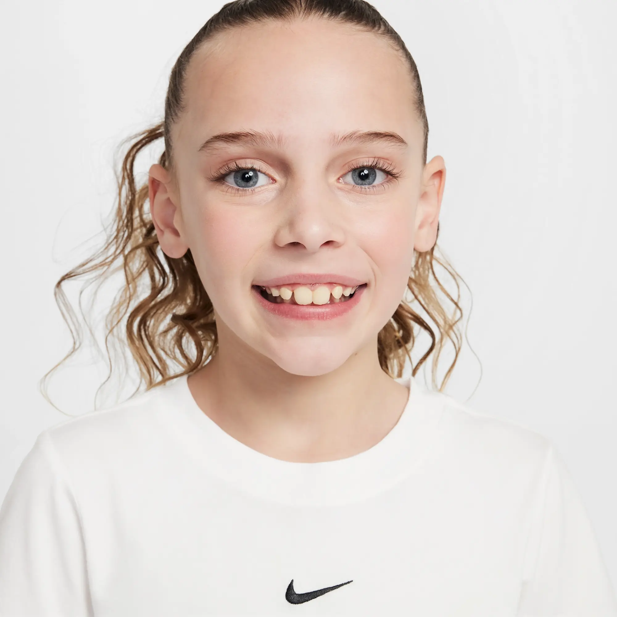 Nike Sportswear Older Kids' (Girls') Cropped T-Shirt - White - Modal/Cotton/Elastane