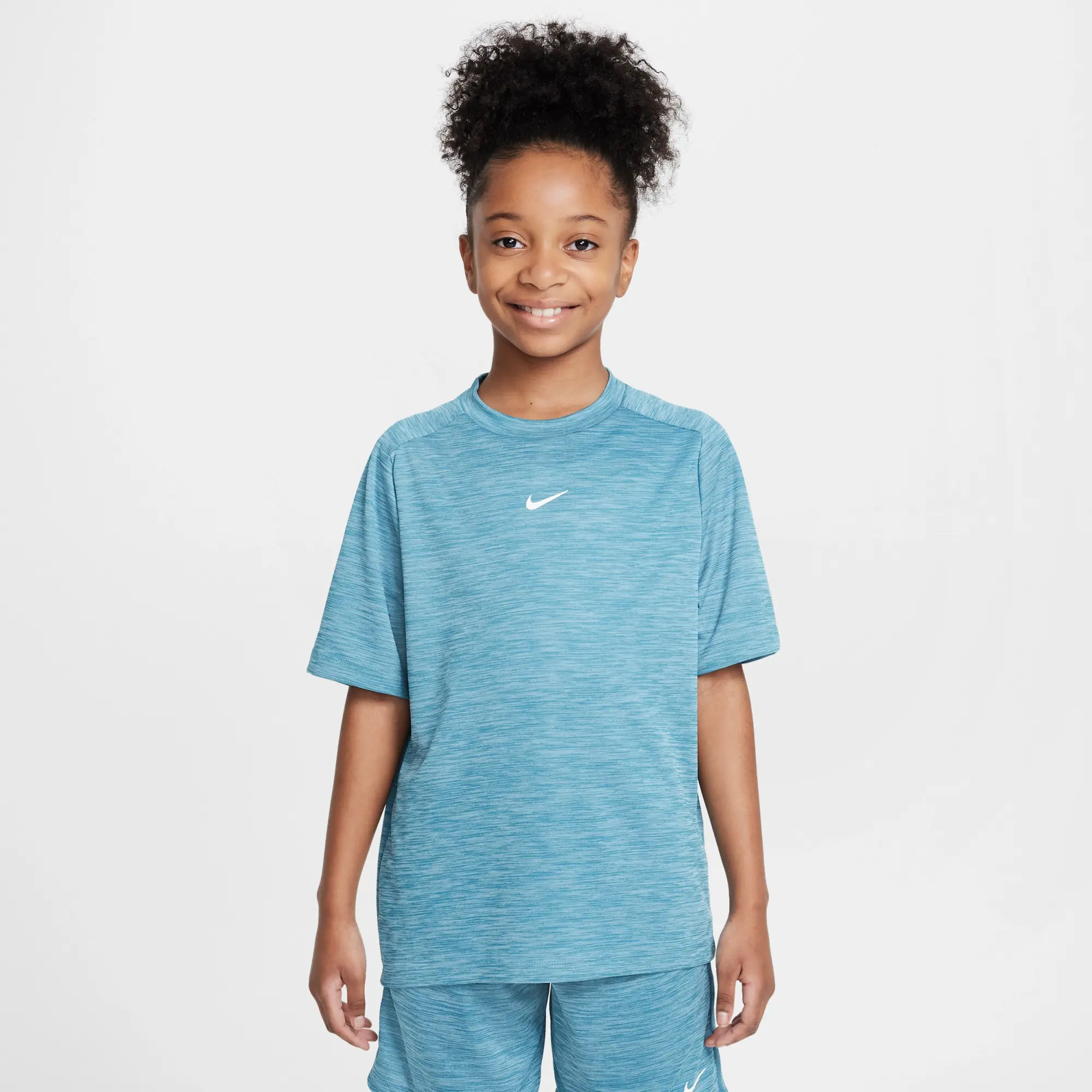 Nike Multi Older Kids' Dri-FIT Short-Sleeve Top - Blue - Polyester