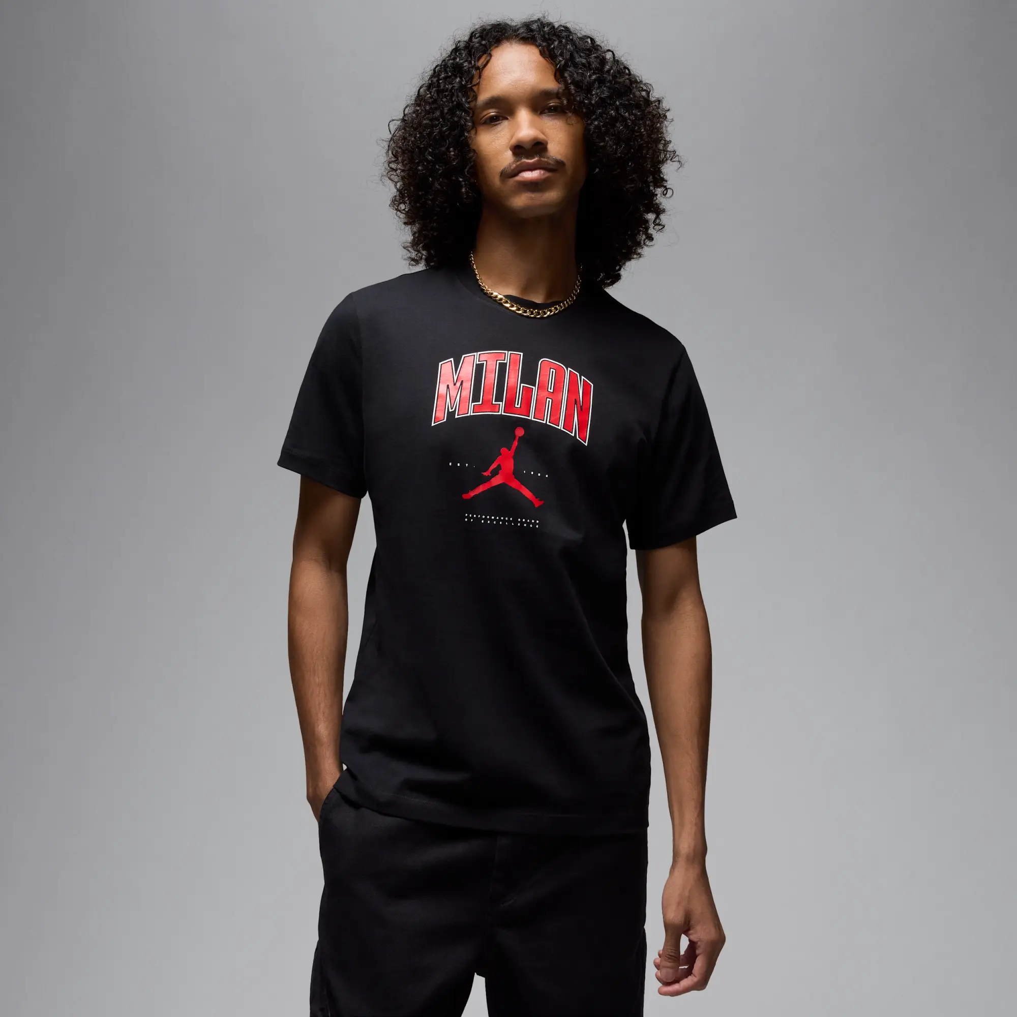 Nike Jordan Men's Milan T-Shirt - Black - Cotton