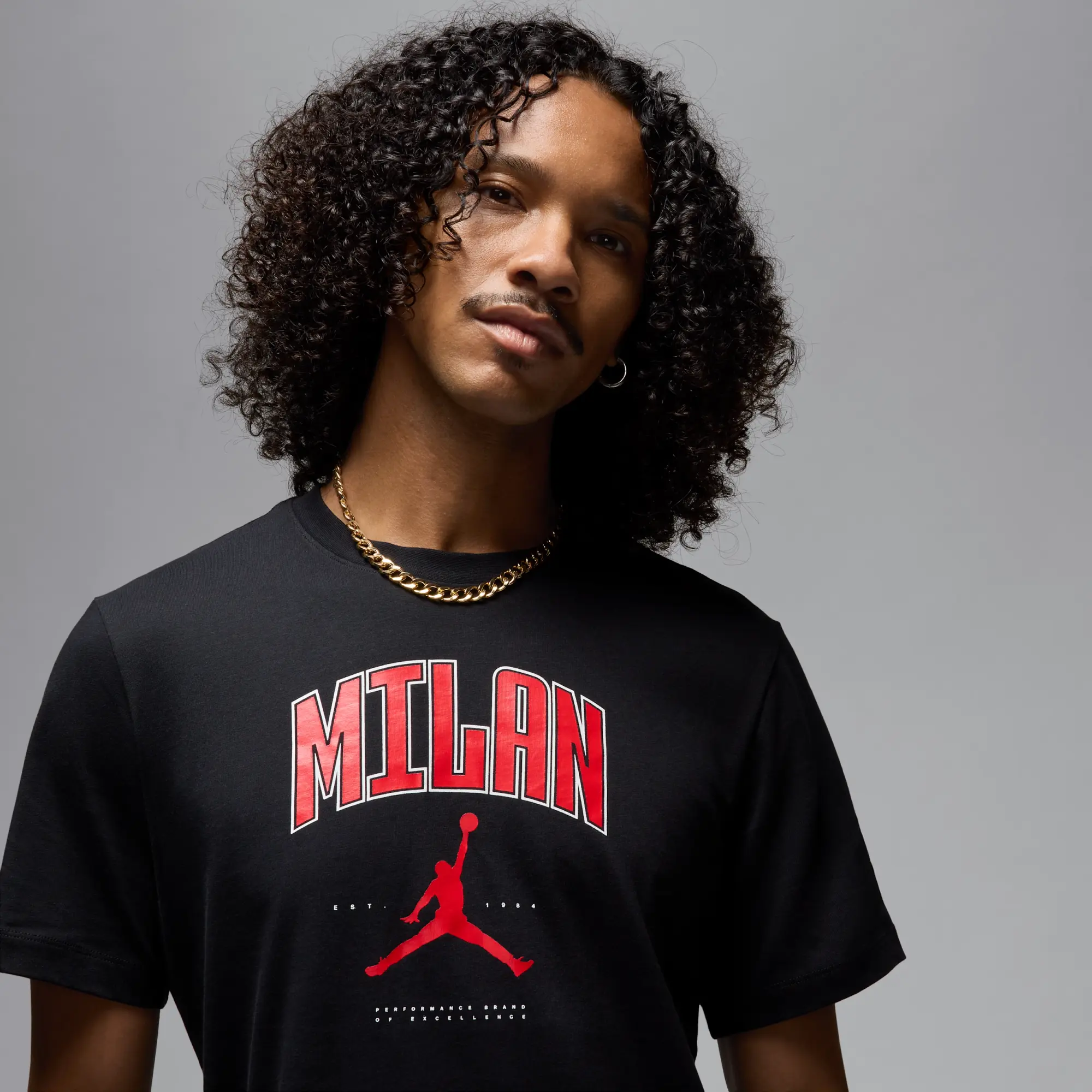 Nike Jordan Men's Milan T-Shirt - Black - Cotton
