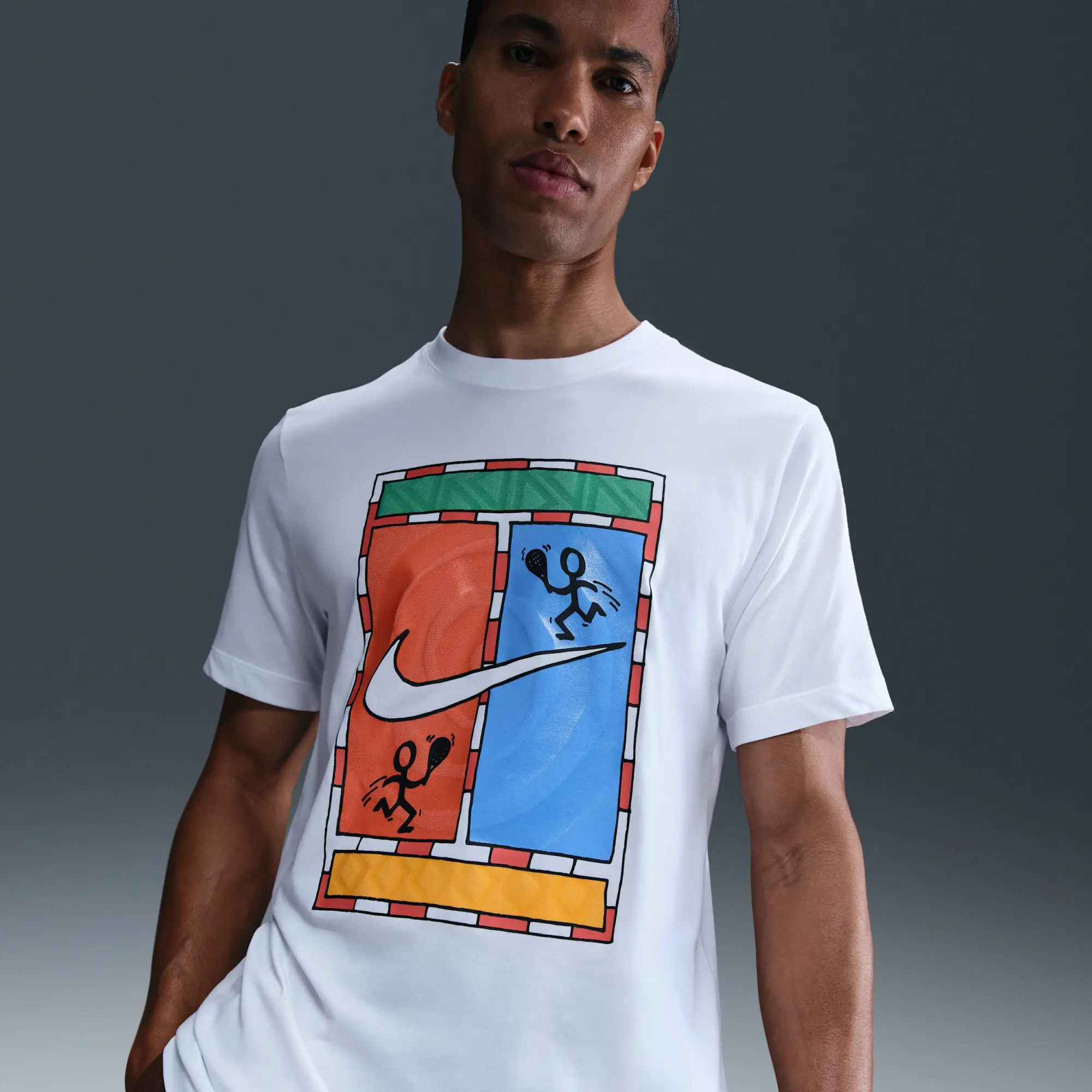 NikeCourt Men's Dri-FIT Tennis T-Shirt - White - Cotton/Polyester