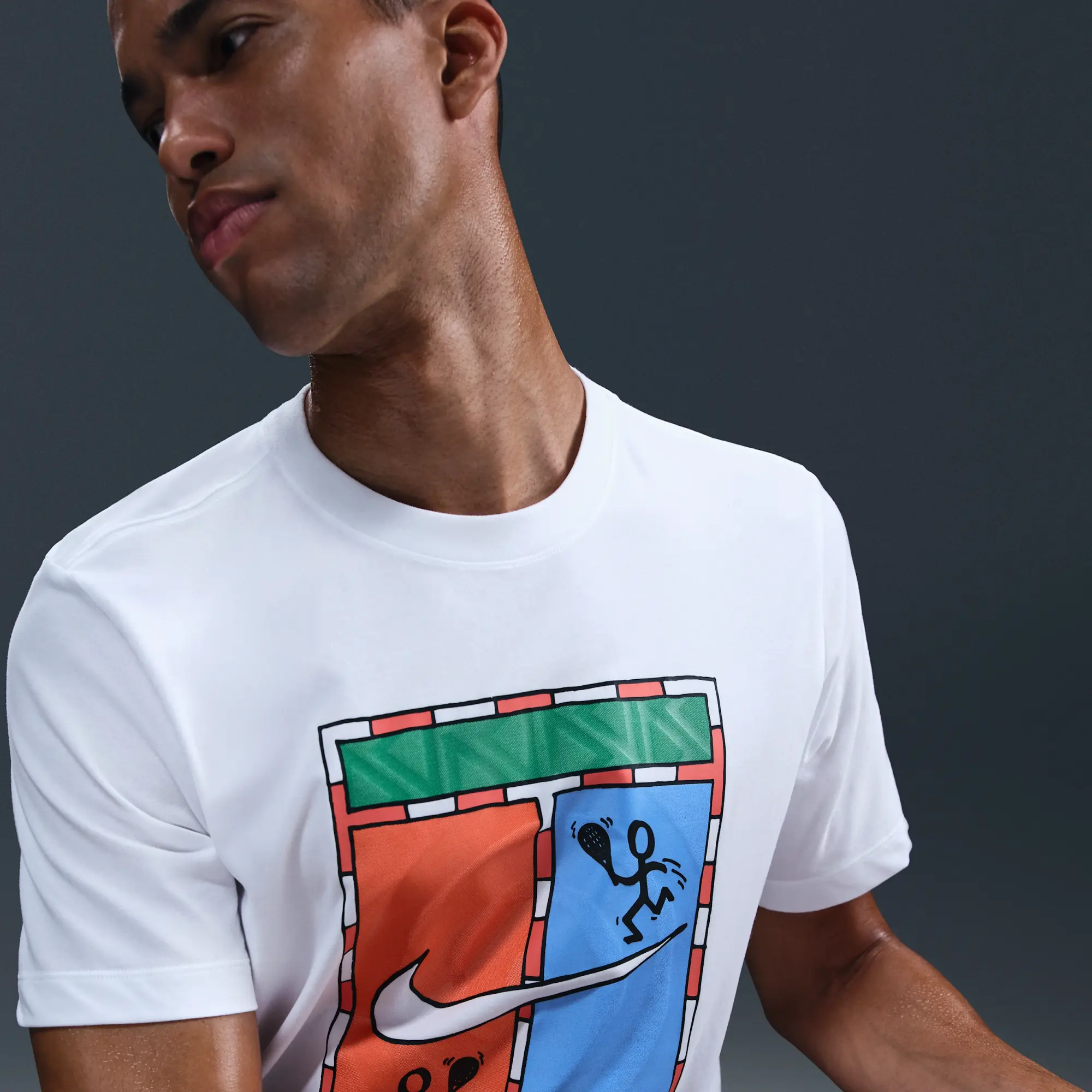 NikeCourt Men's Dri-FIT Tennis T-Shirt - White - Cotton/Polyester